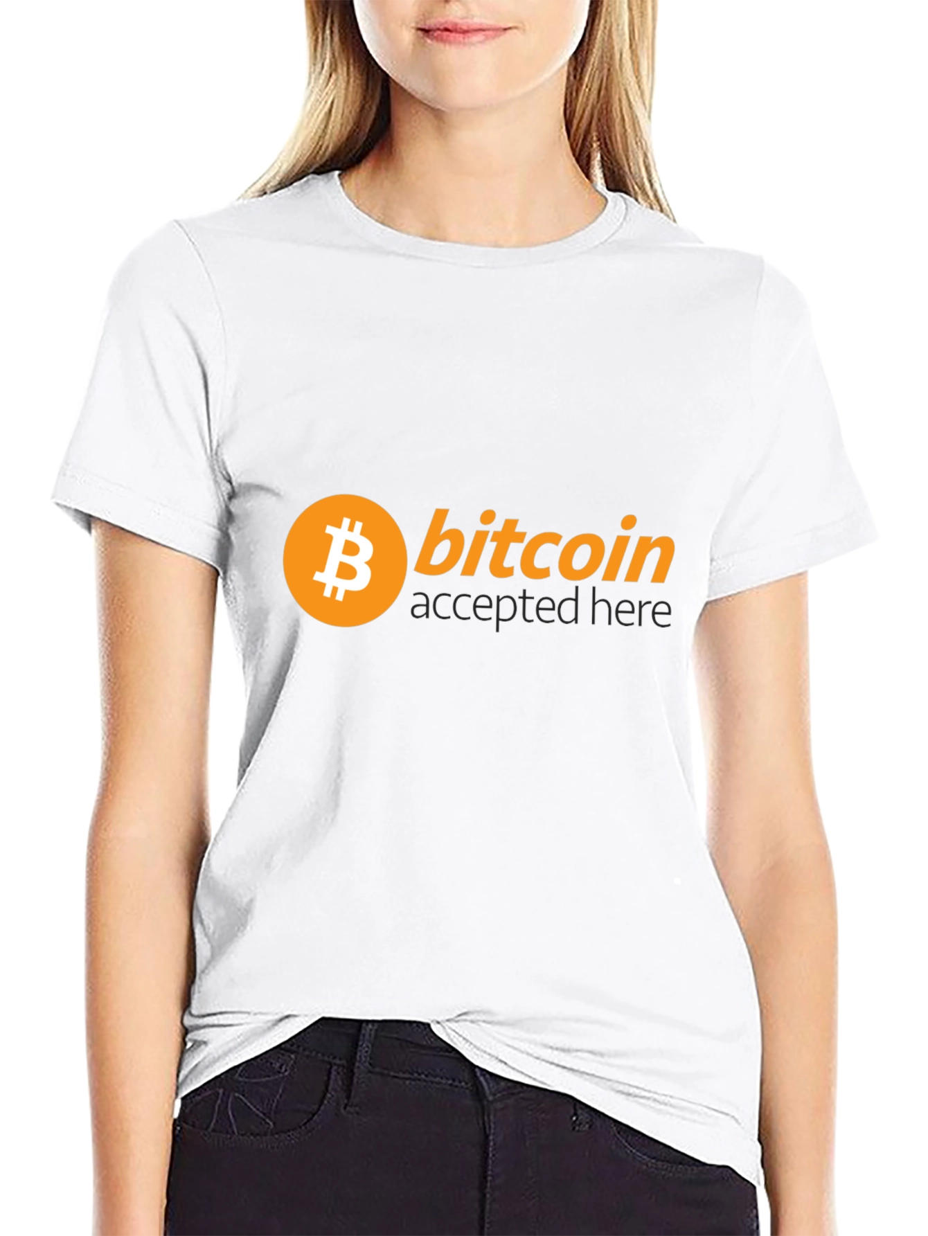 Bitcoin Accepted Here Black T-Shirt - Crypto Currency Tee