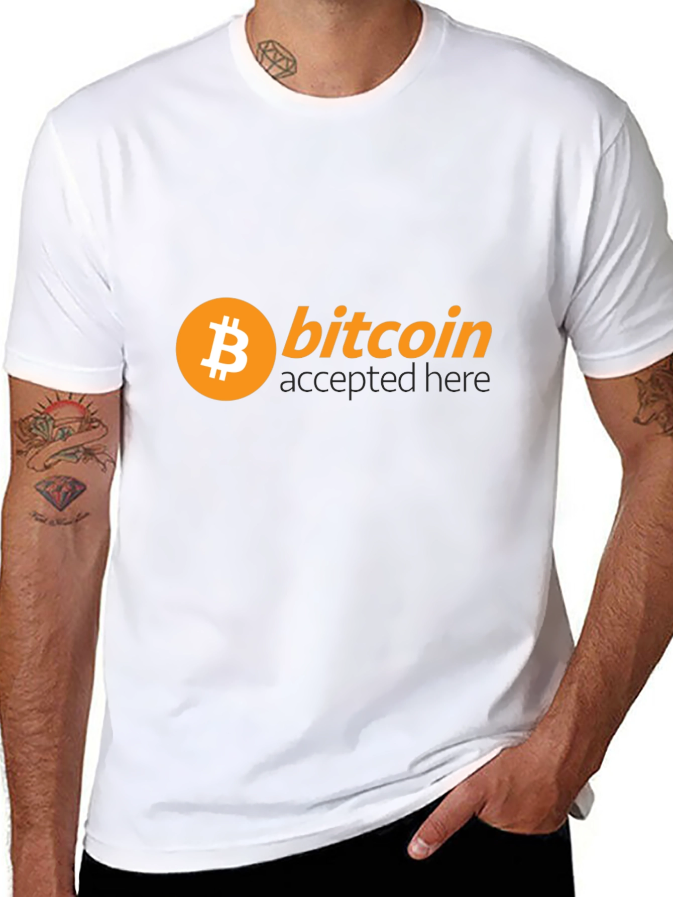 Bitcoin Accepted Here Black T-Shirt - Crypto Currency Tee
