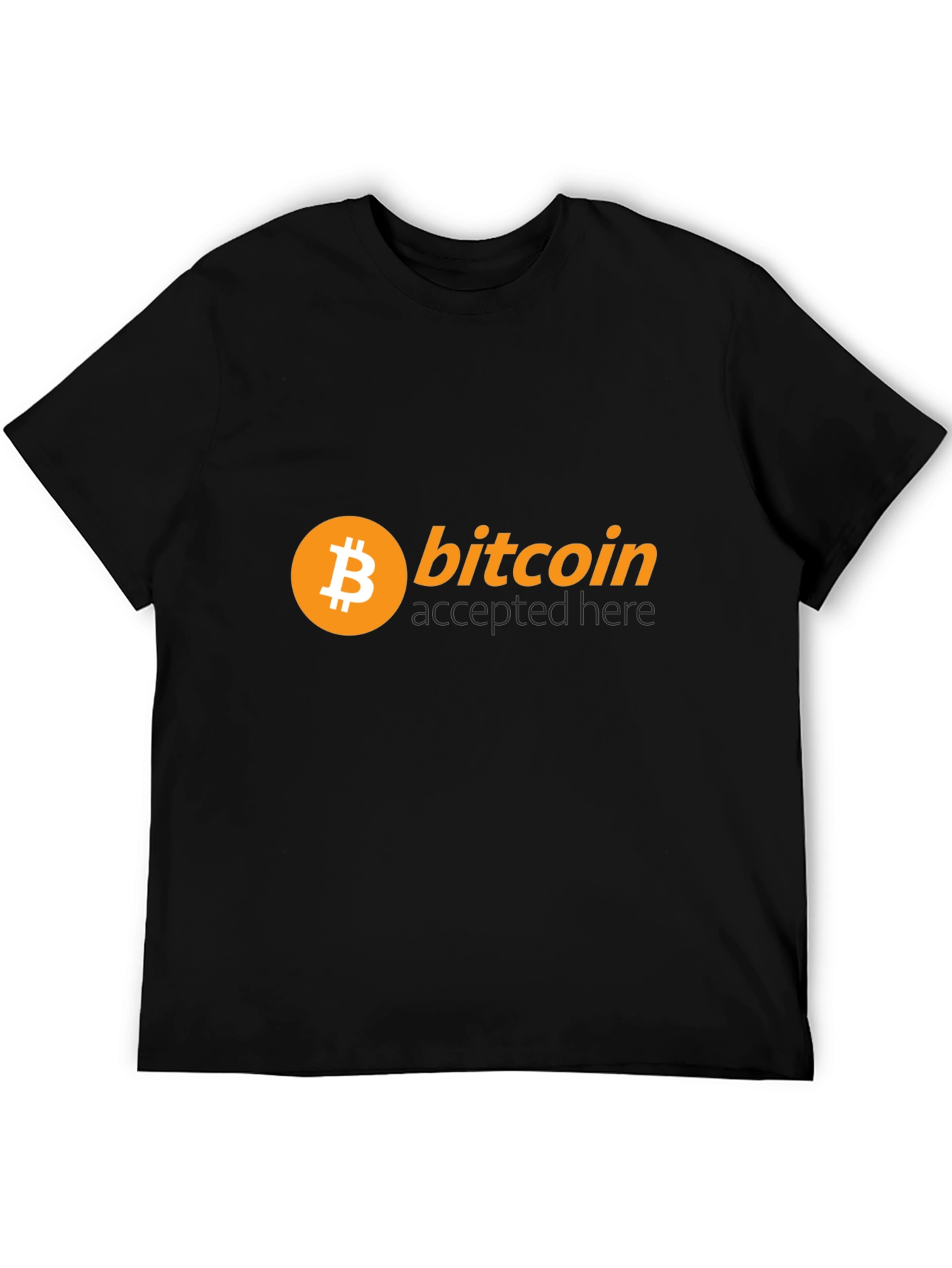 Bitcoin Accepted Here Black T-Shirt - Crypto Currency Tee