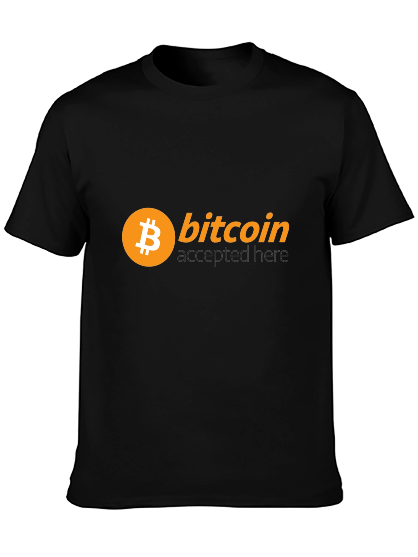 Bitcoin Accepted Here Black T-Shirt - Crypto Currency Tee