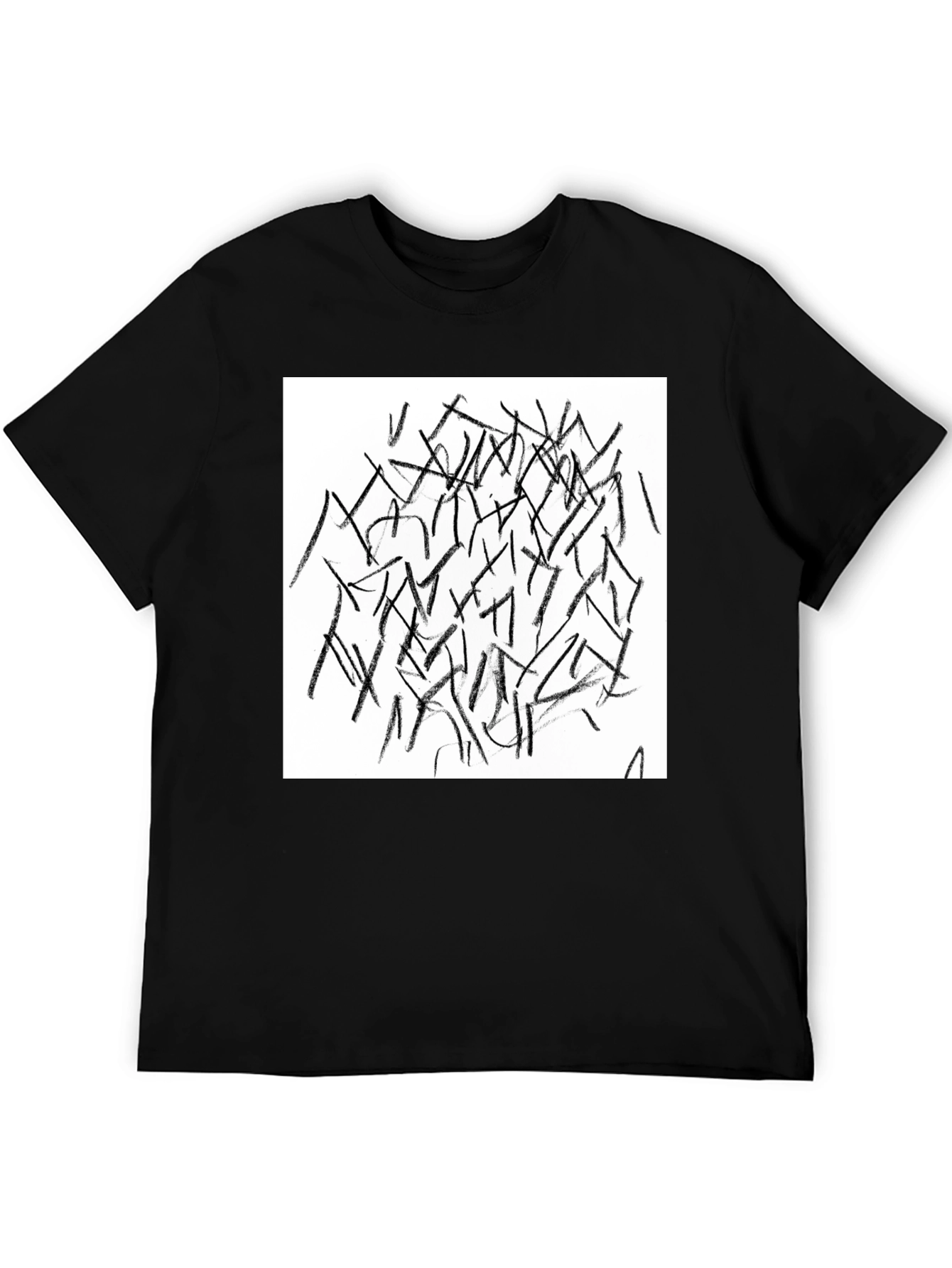Abstract Lines Black T-Shirt