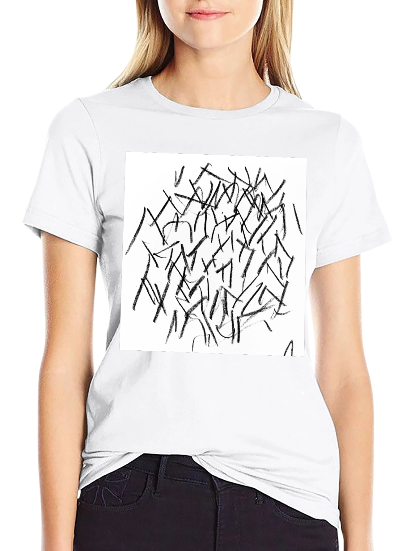 Abstract Lines Black T-Shirt