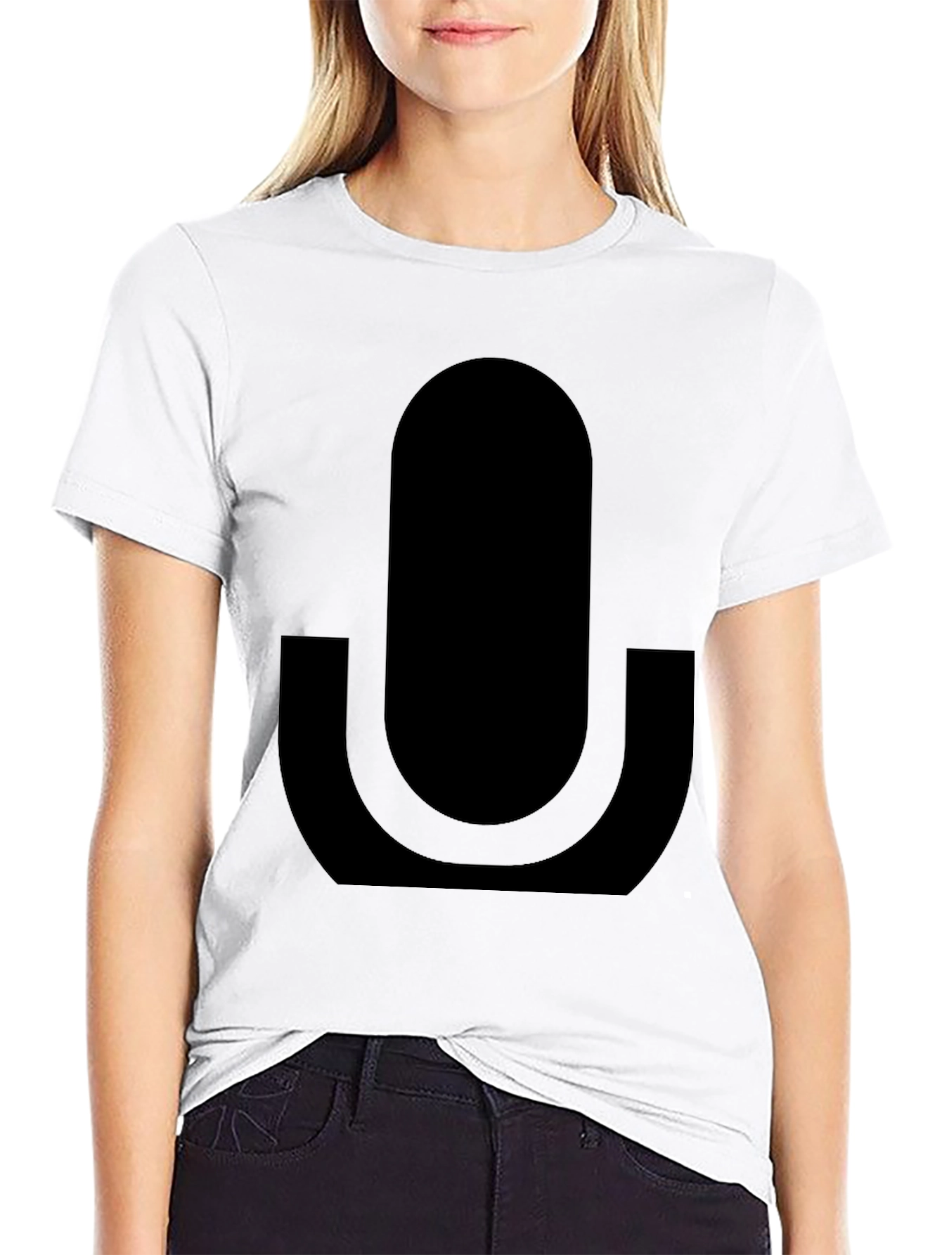 Black Microphone Graphic T-Shirt