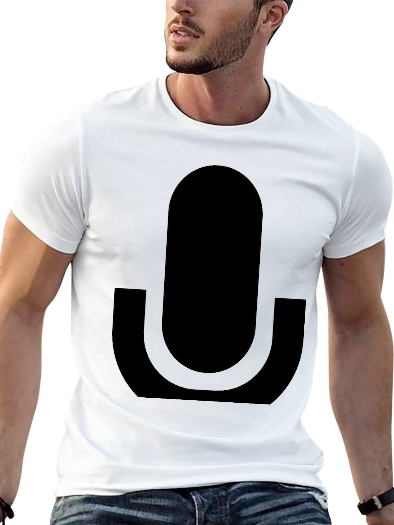 Black Microphone Graphic T-Shirt