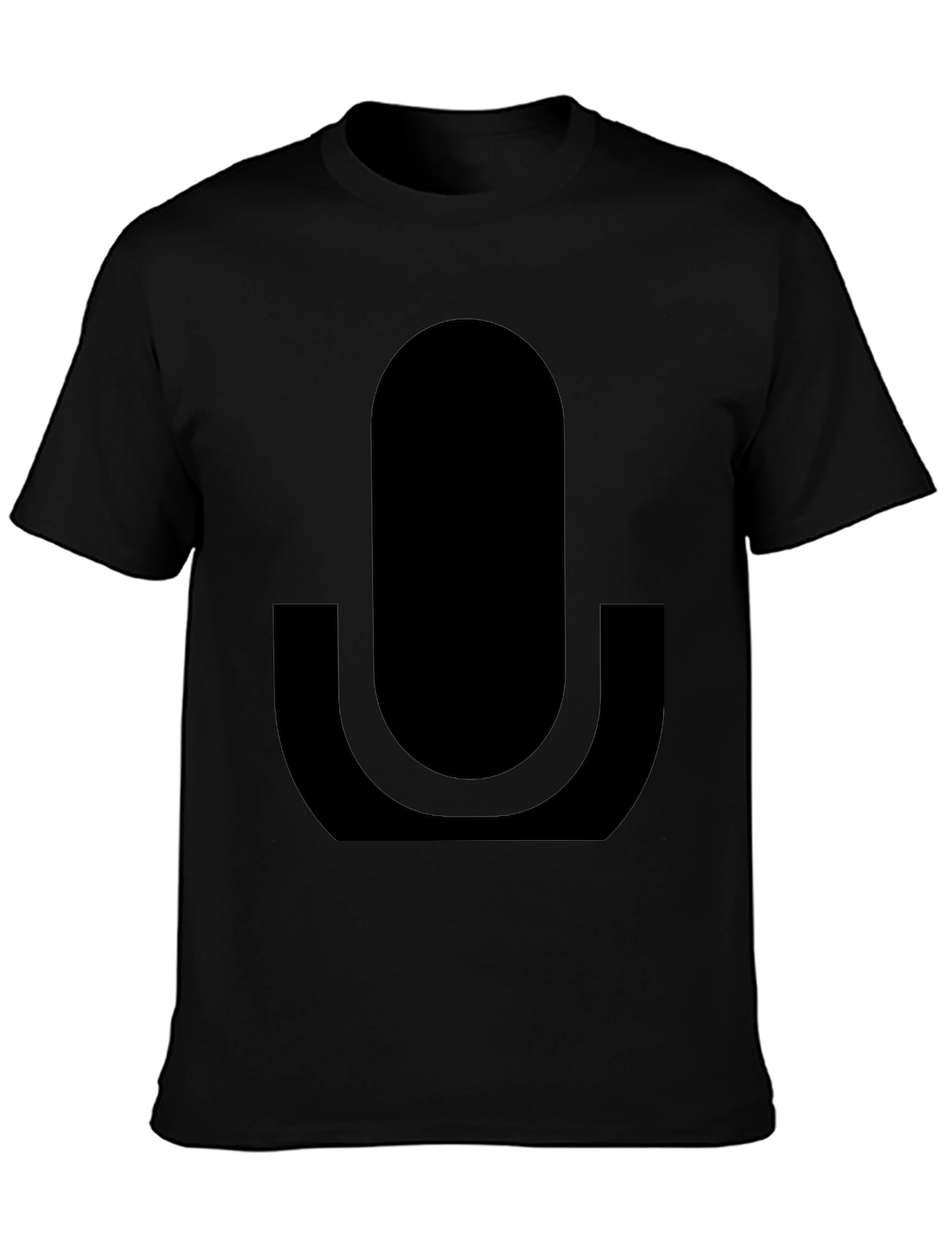 Black Microphone Graphic T-Shirt