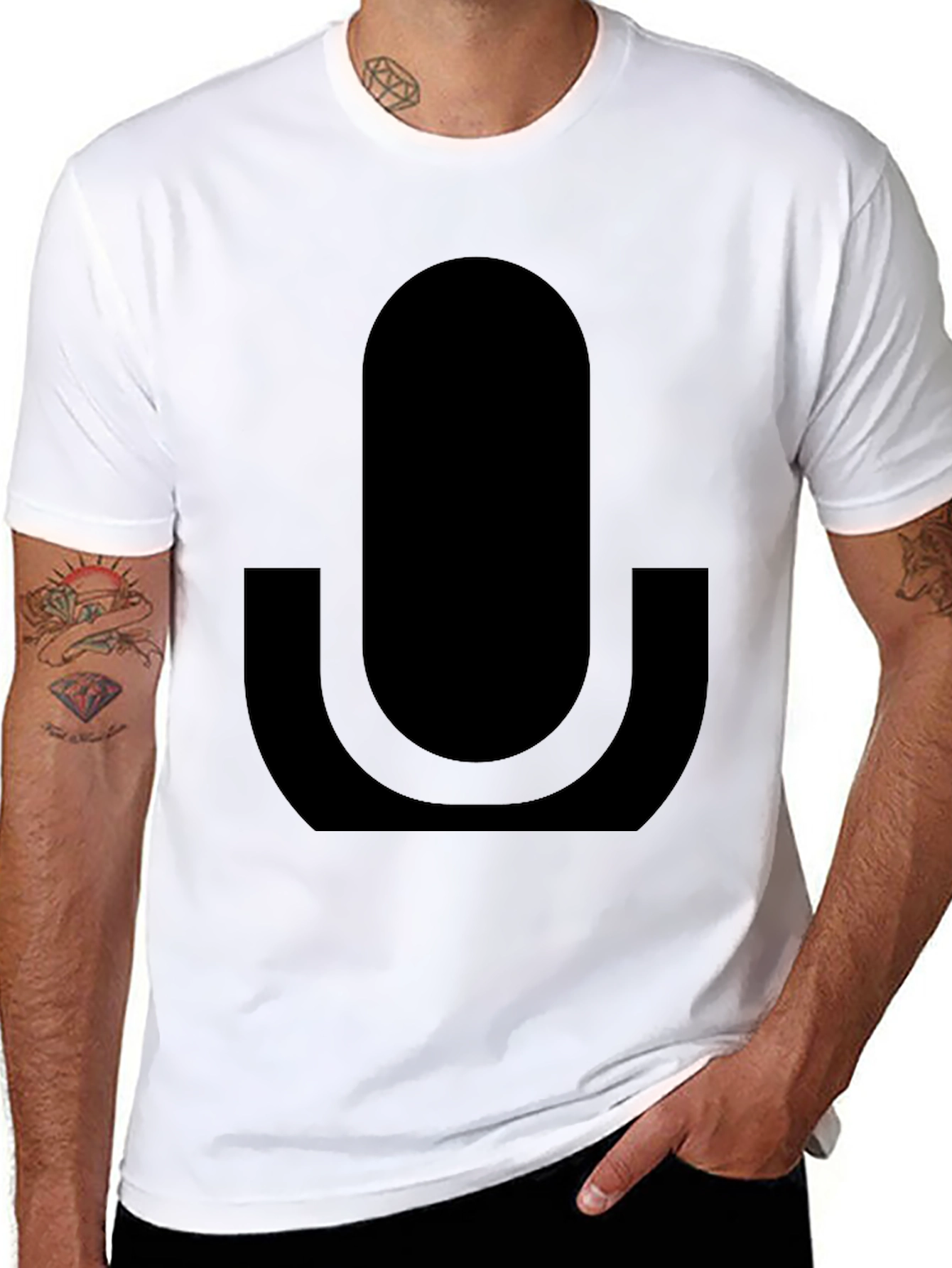 Black Microphone Graphic T-Shirt