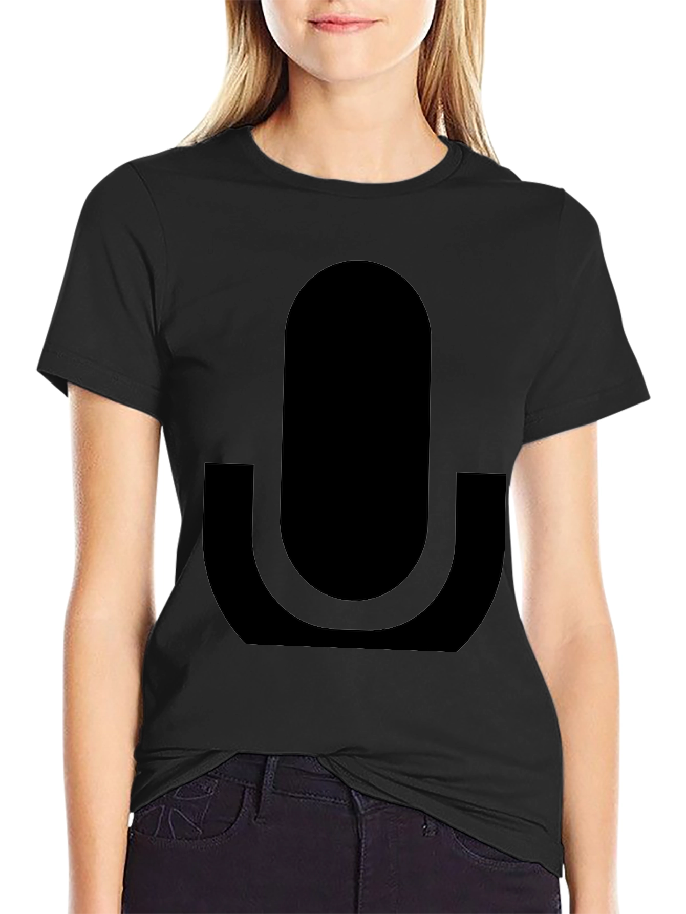 Black Microphone Graphic T-Shirt