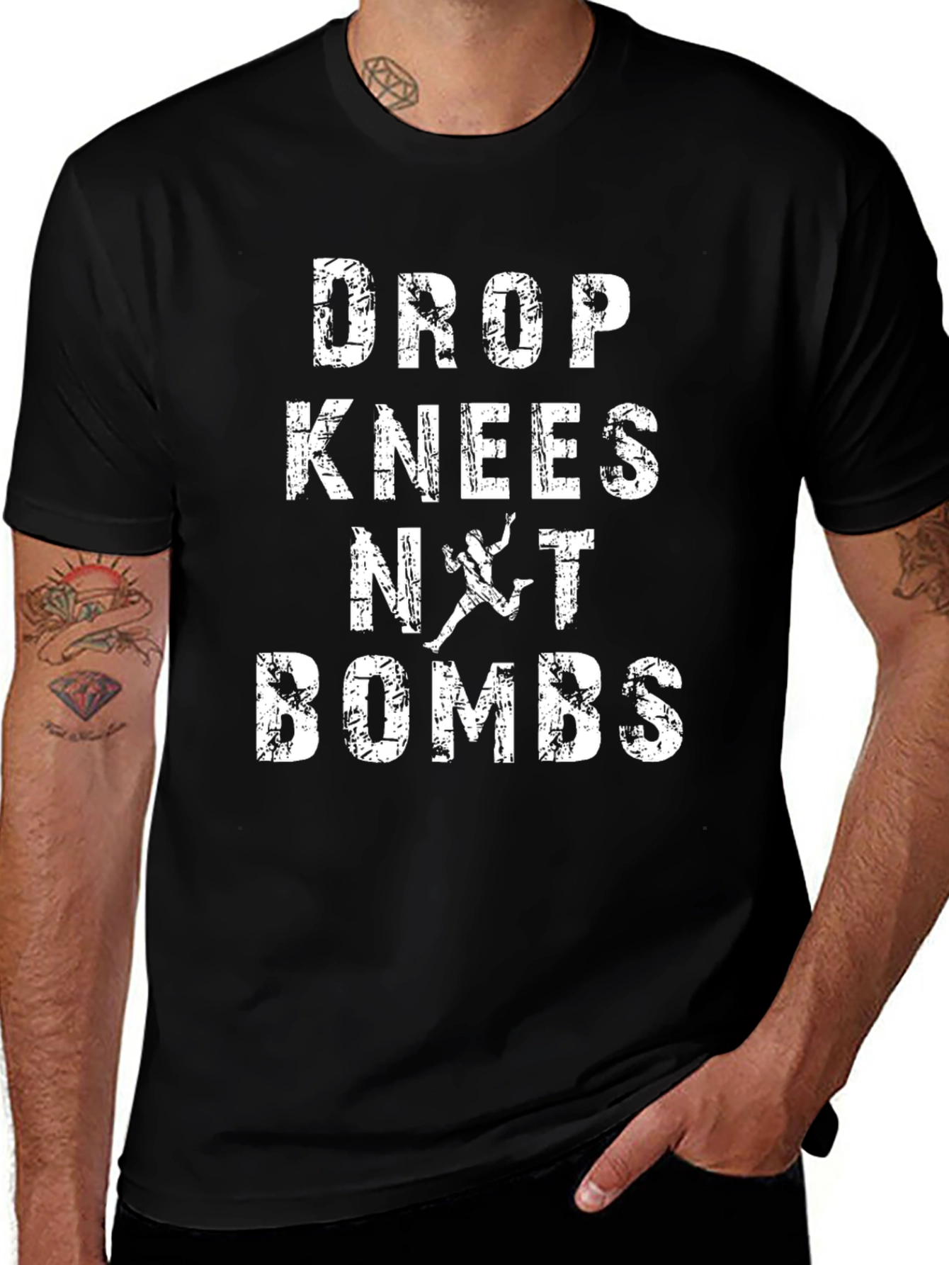 Drop Knees Not Bombs T-Shirt - Peace Activism Tee