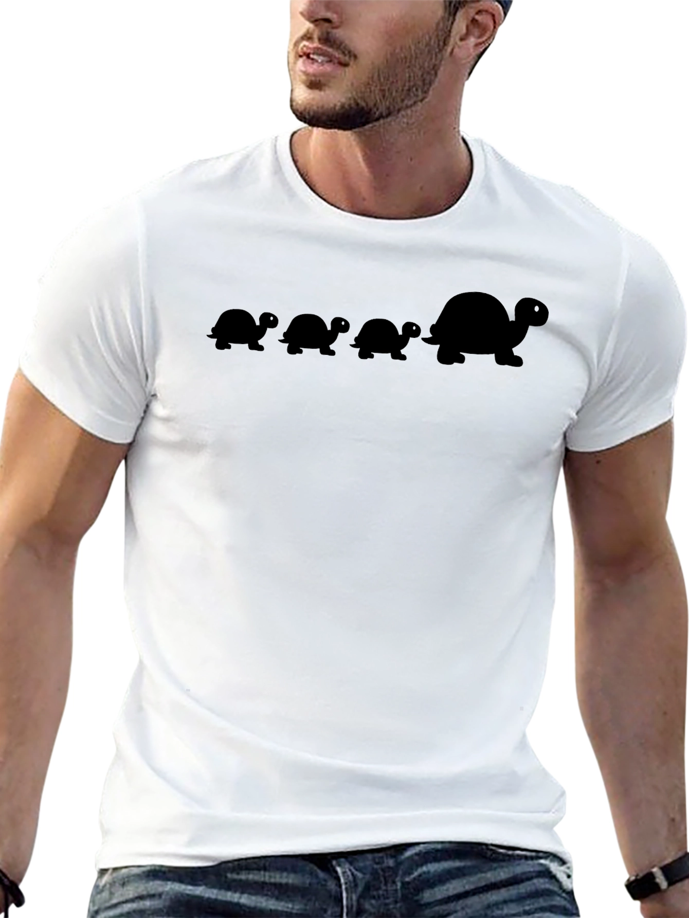 Turtle Family Black Tee