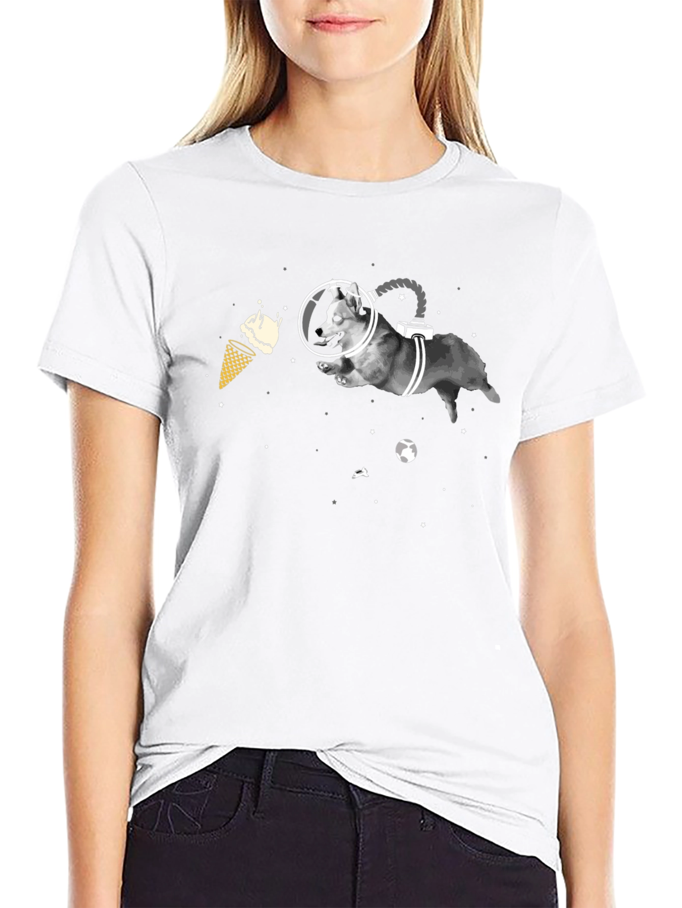 Space Dog T-Shirt - Funny Graphic Tee