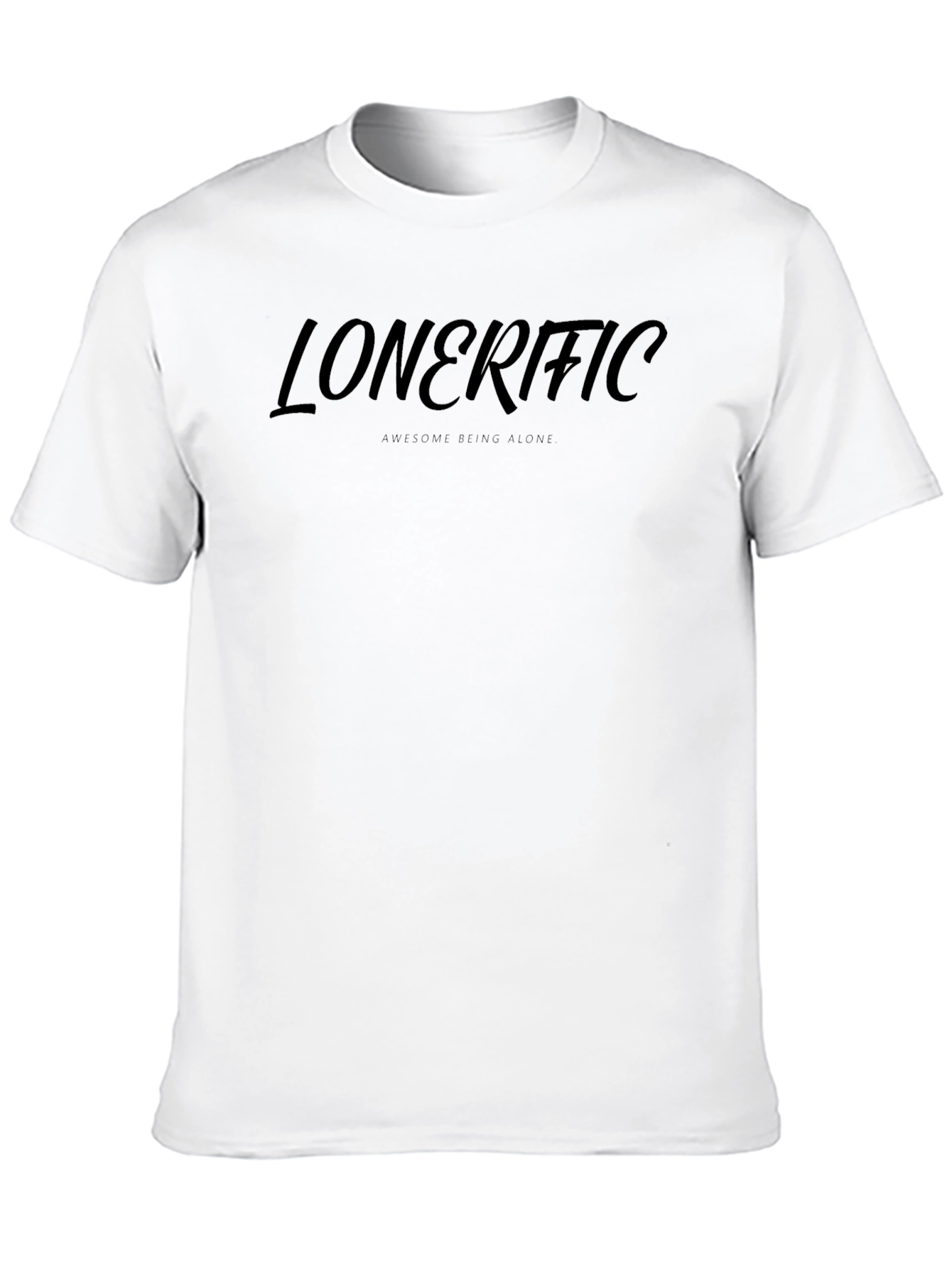 Lonerific - Awesome Being Alone - Black T-Shirt