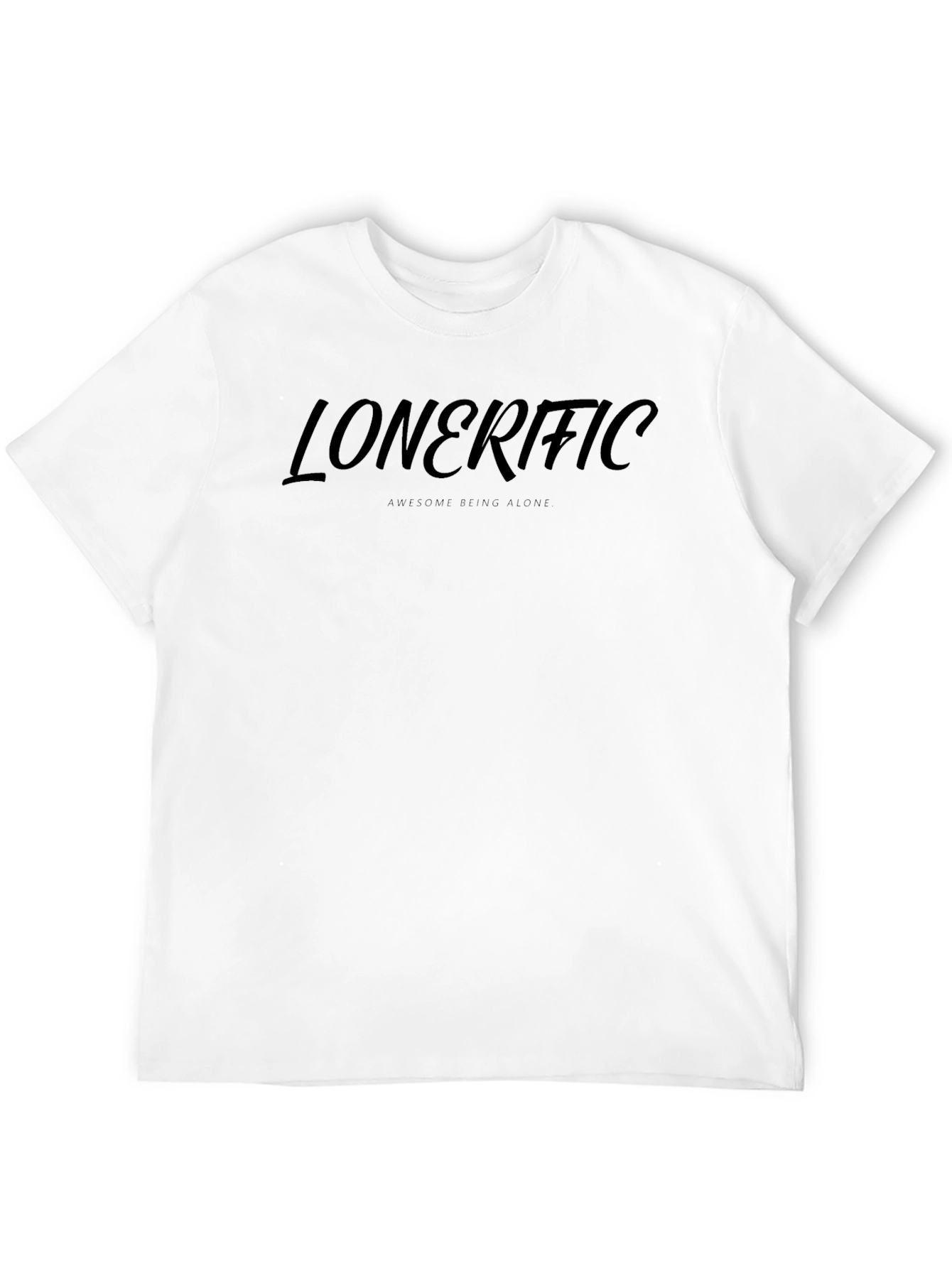 Lonerific - Awesome Being Alone - Black T-Shirt