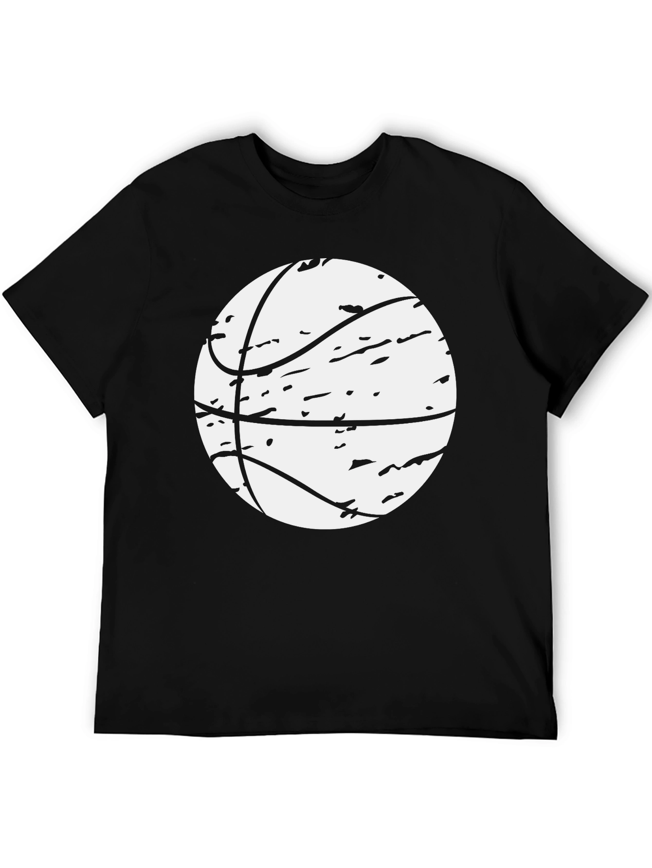 Basketball Graphic Tee - Black Cotton Blend