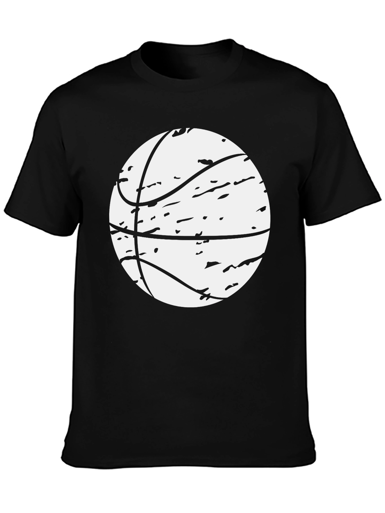 Basketball Graphic Tee - Black Cotton Blend