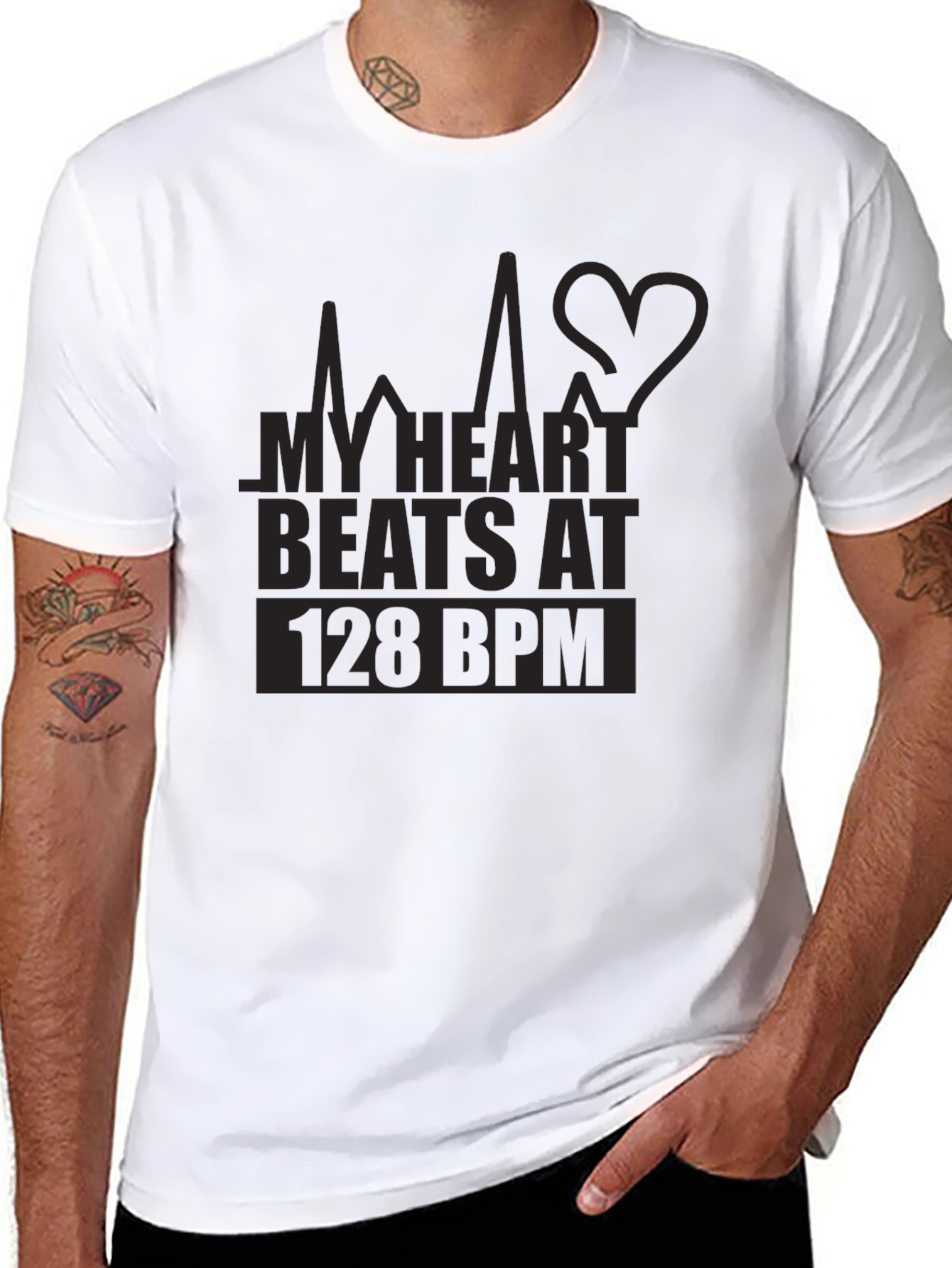 My Heart Beats at 128 BPM Graphic T-Shirt