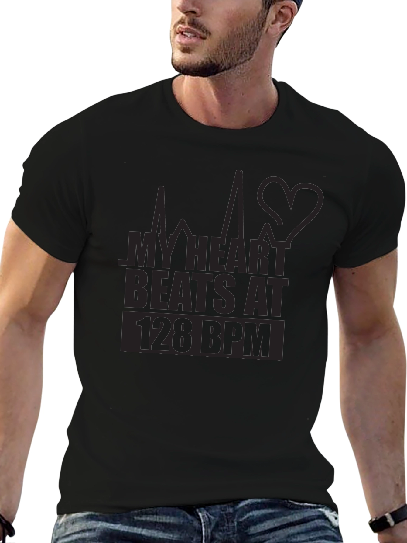 My Heart Beats at 128 BPM Graphic T-Shirt