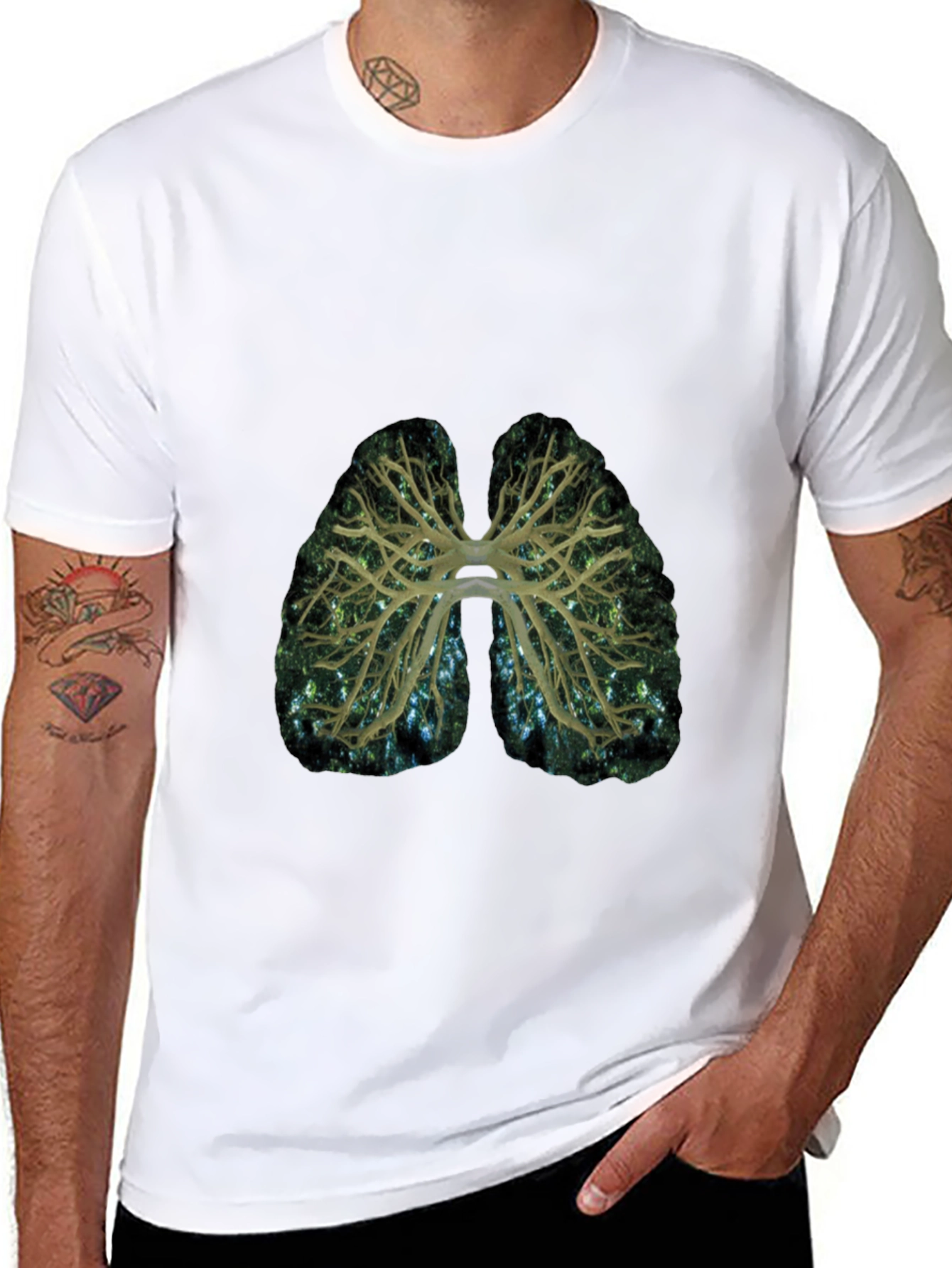 Lungs Graphic Print T-Shirt - Breath of Fresh Style