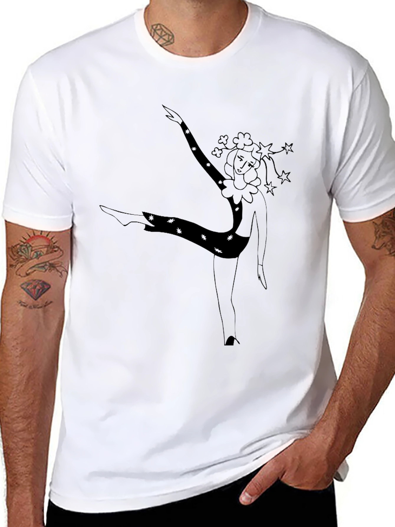Dancing Clown Graphic Black T-Shirt