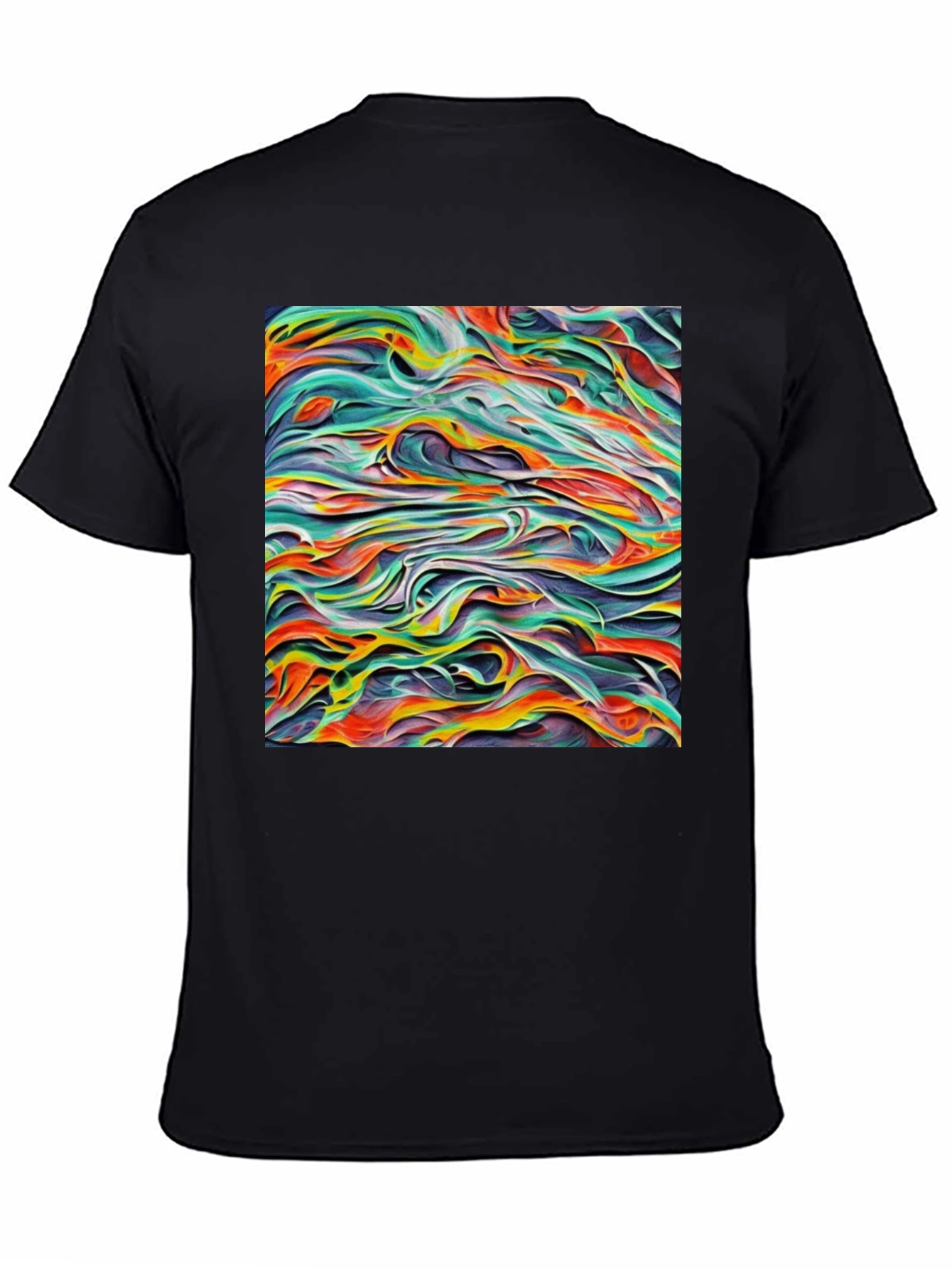 Abstract Swirl Art Black T-Shirt