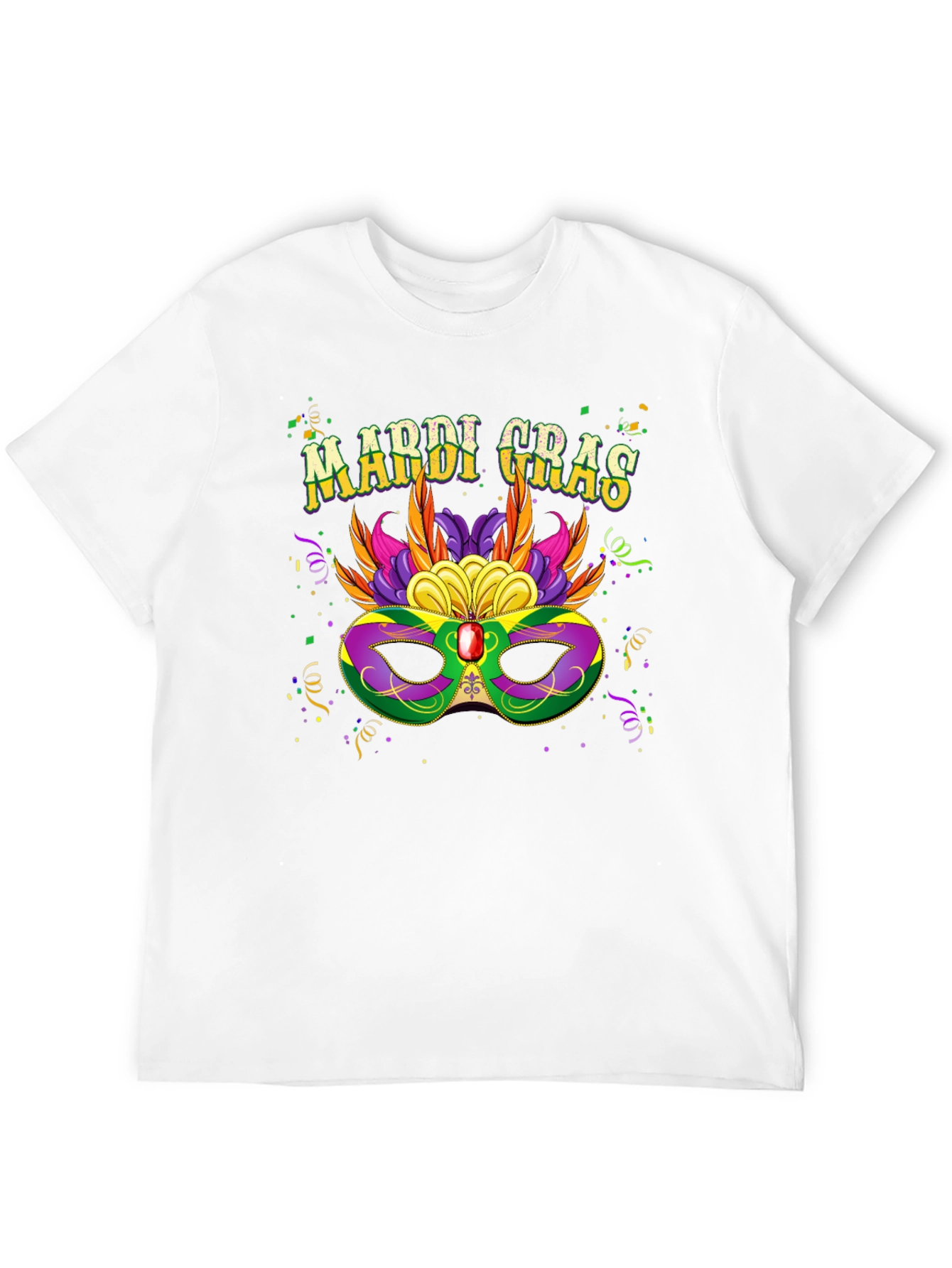 Mardi Gras Mask Graphic T-Shirt