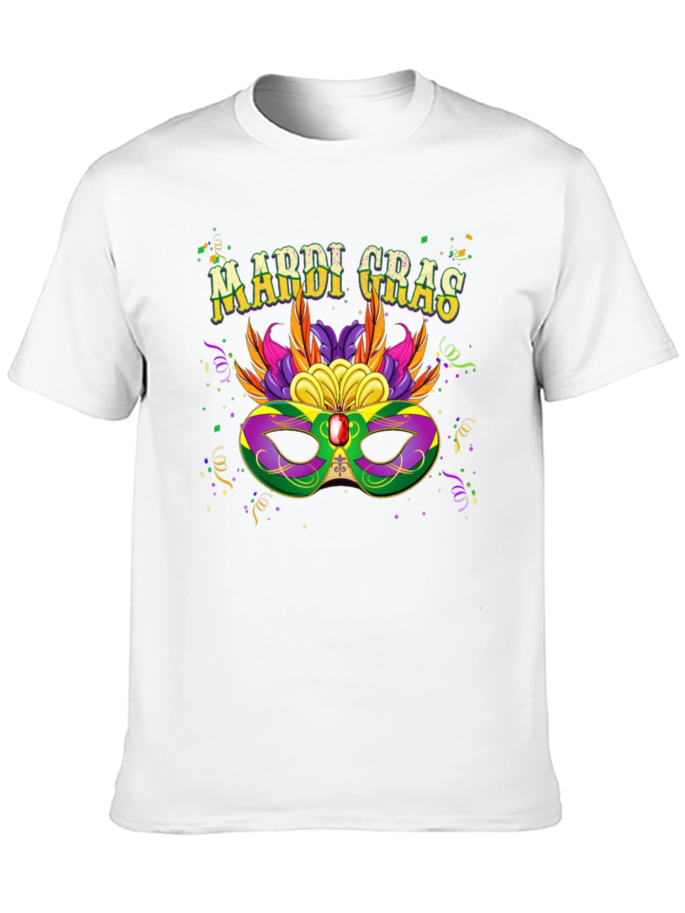 Mardi Gras Mask Graphic T-Shirt