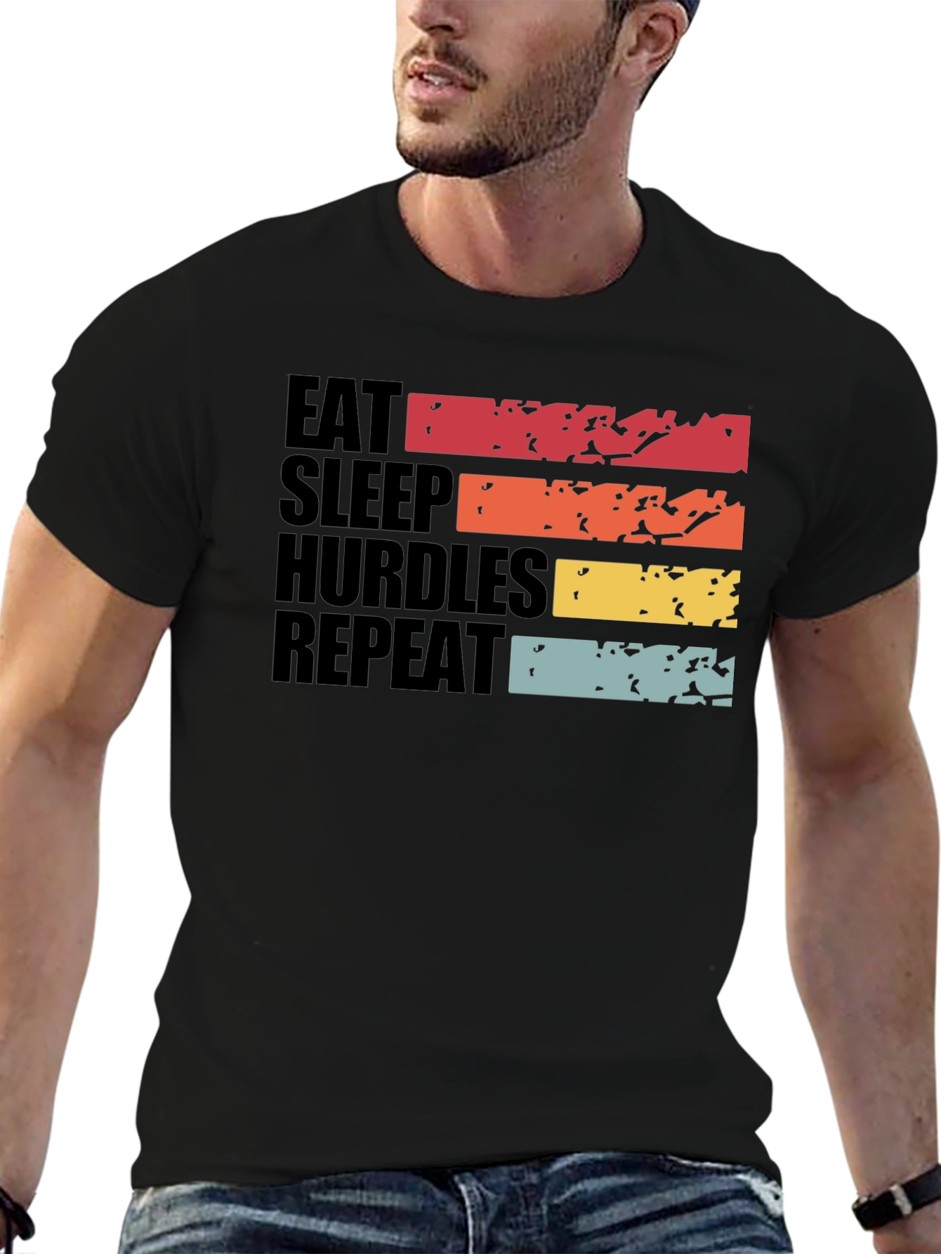 Eat Sleep Hurdles Repeat Graphic Tee