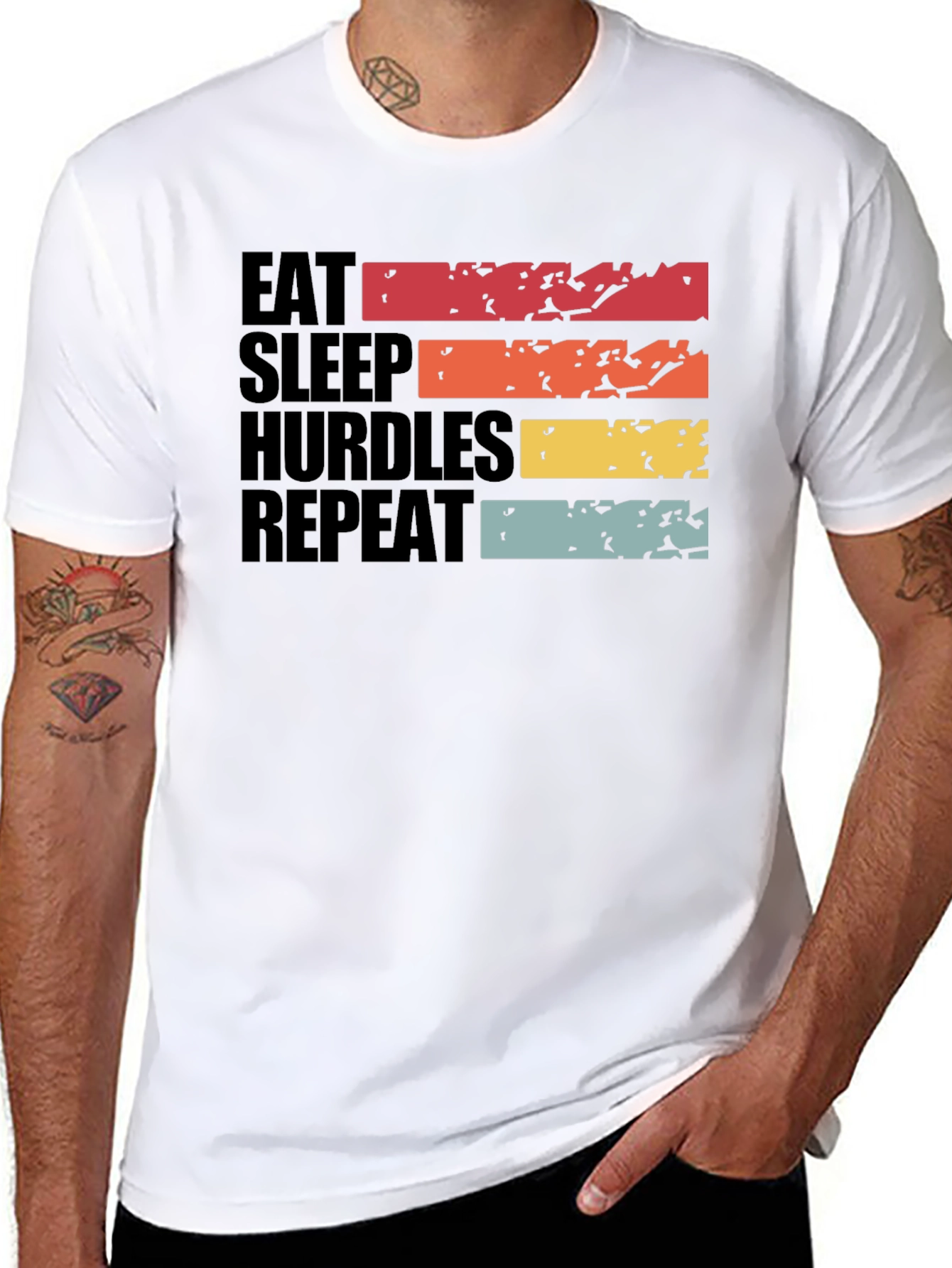 Eat Sleep Hurdles Repeat Graphic Tee