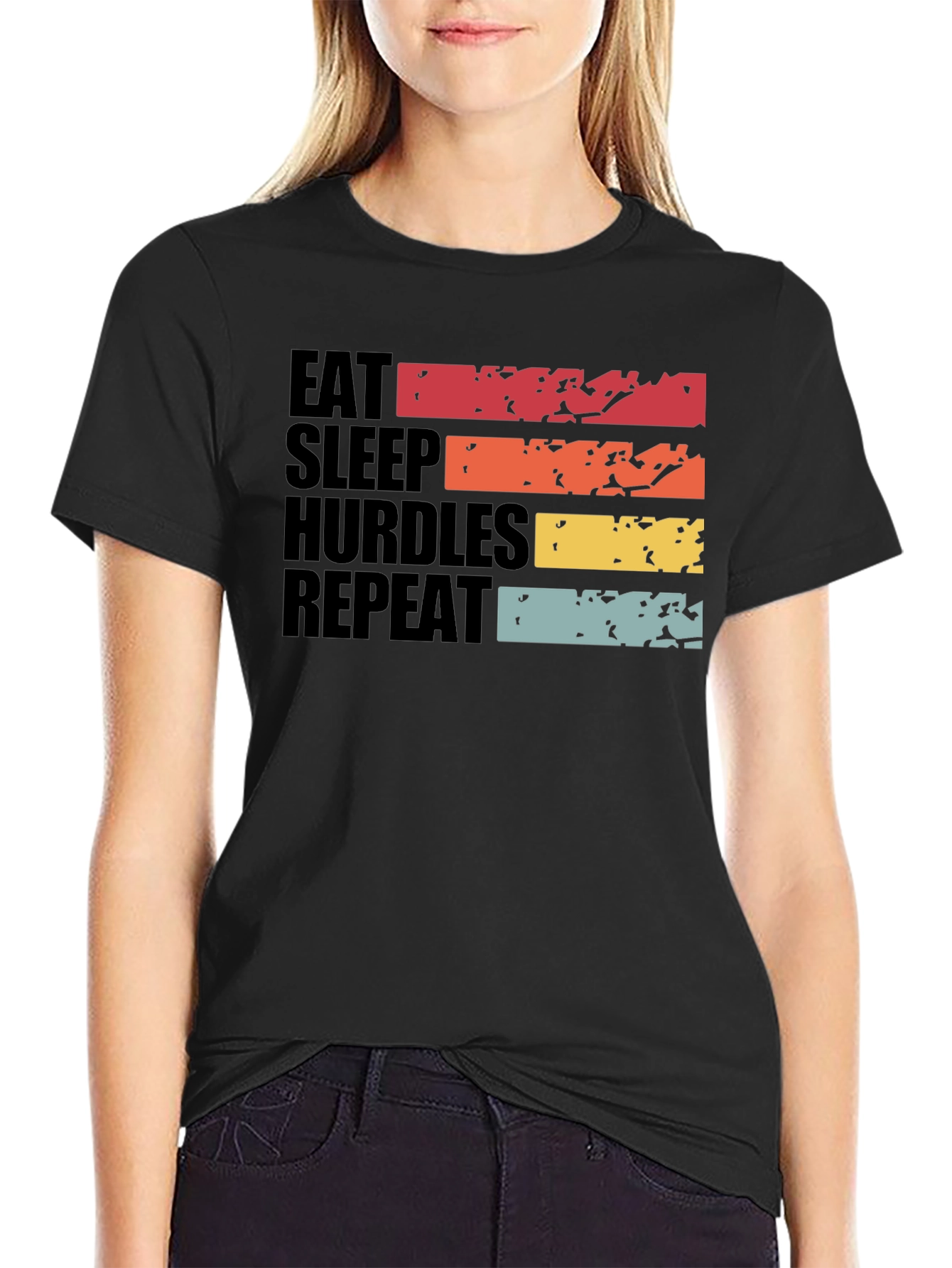 Eat Sleep Hurdles Repeat Graphic Tee