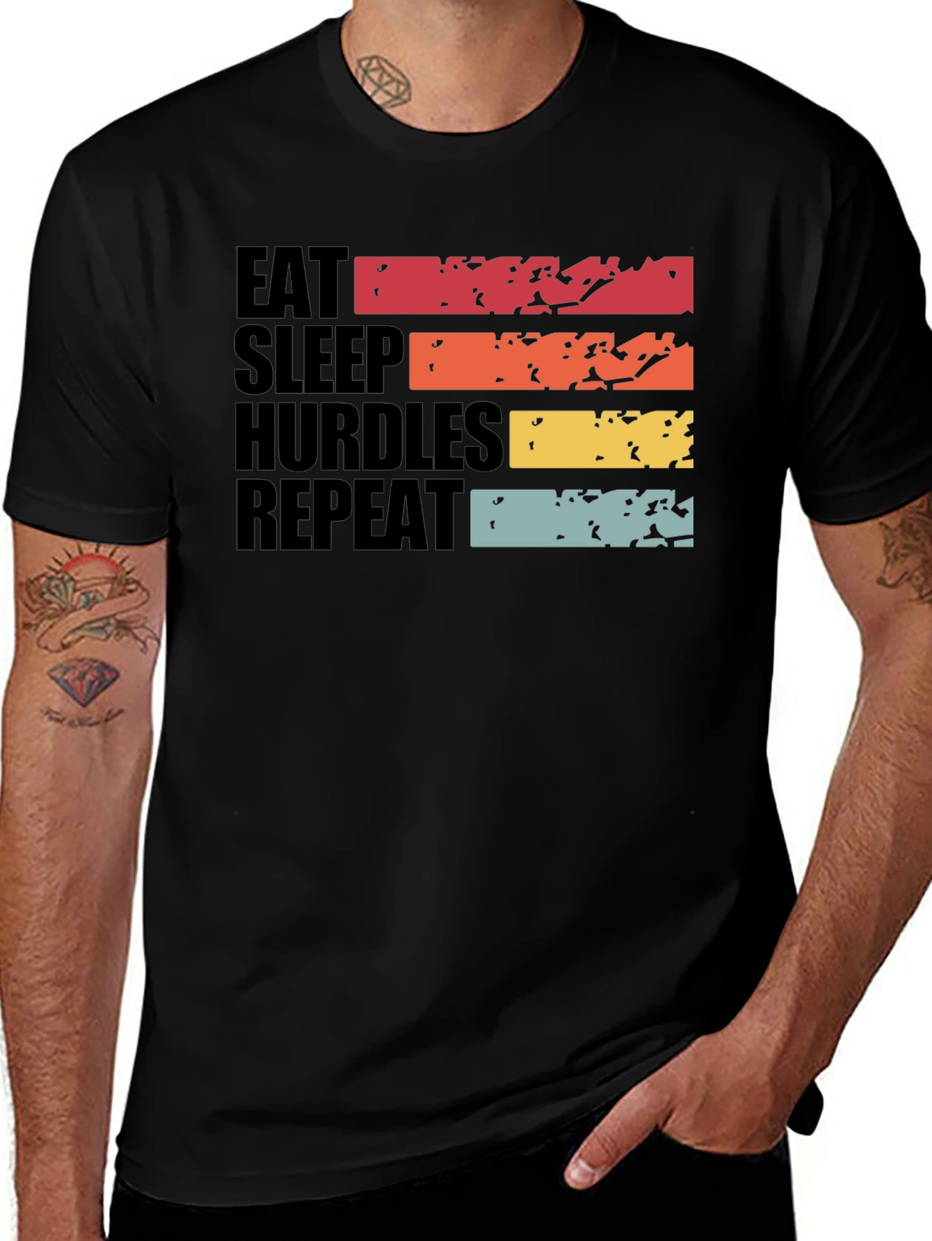 Eat Sleep Hurdles Repeat Graphic Tee