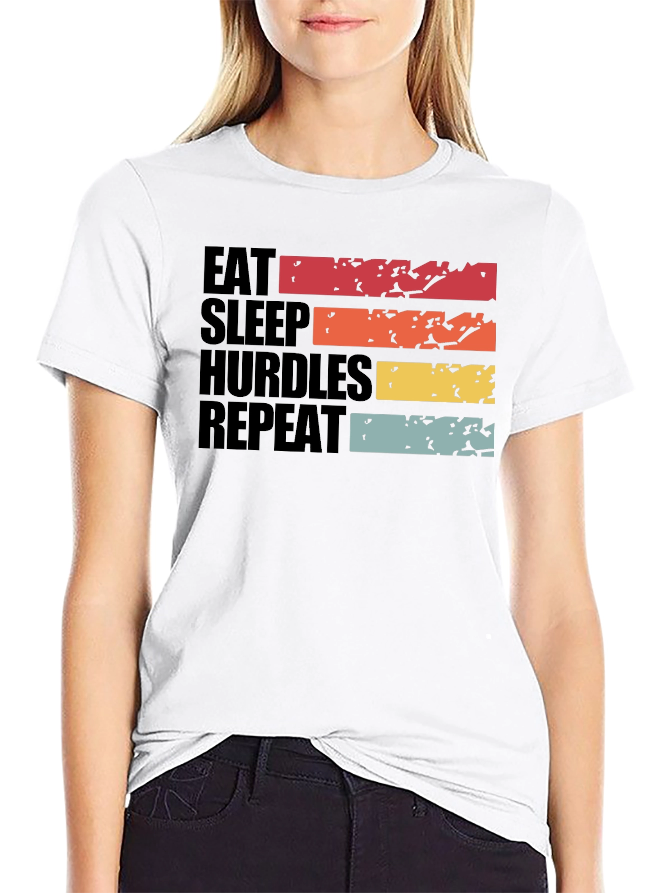 Eat Sleep Hurdles Repeat Graphic Tee