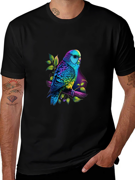 Vibrant Parrot Graphic Tee - Unique Bird Lovers T-Shirt