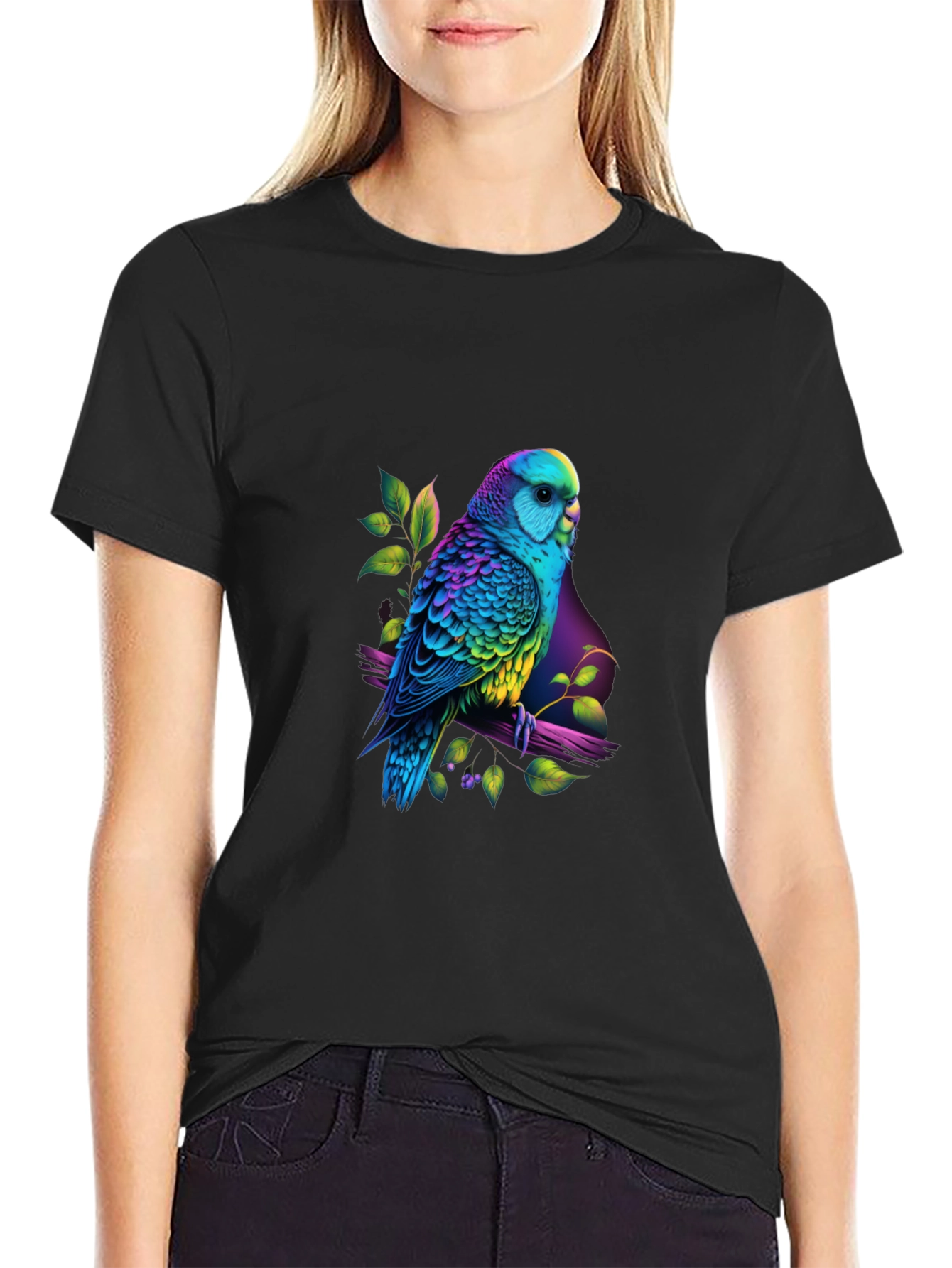 Vibrant Parrot Graphic Tee - Unique Bird Lovers T-Shirt