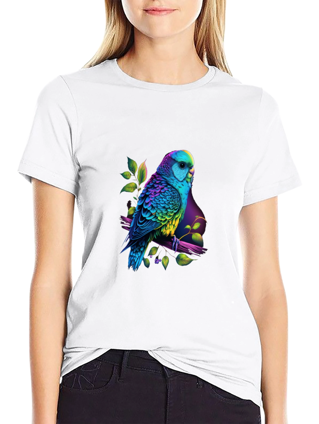 Vibrant Parrot Graphic Tee - Unique Bird Lovers T-Shirt
