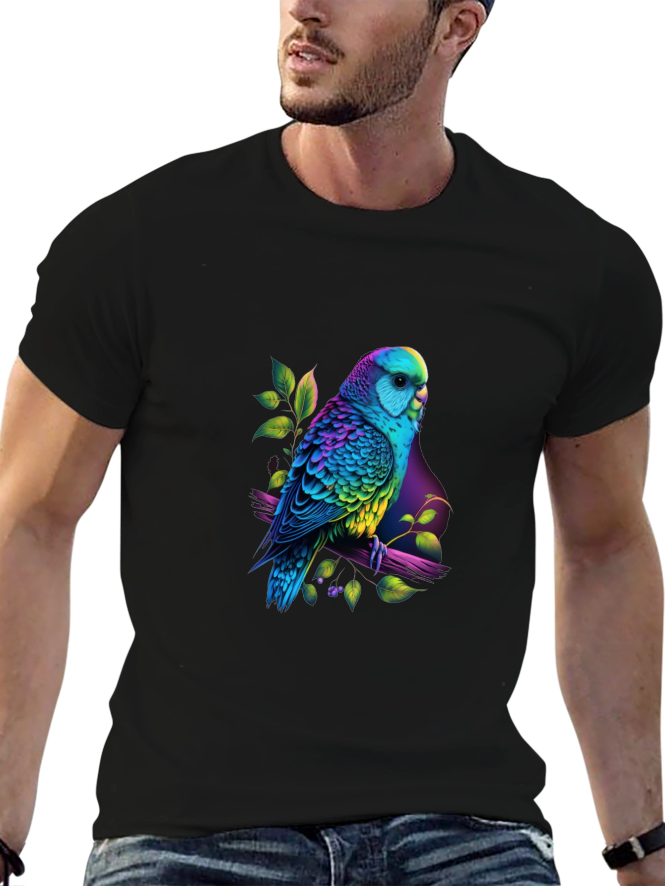 Vibrant Parrot Graphic Tee - Unique Bird Lovers T-Shirt