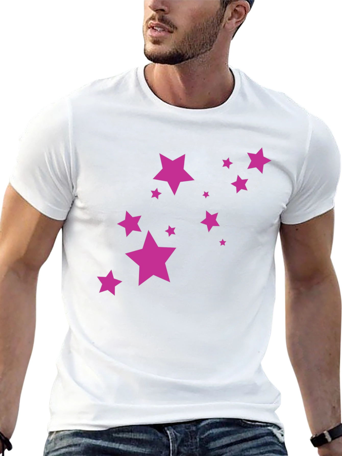 Stylish Black Tee with Star Graphic