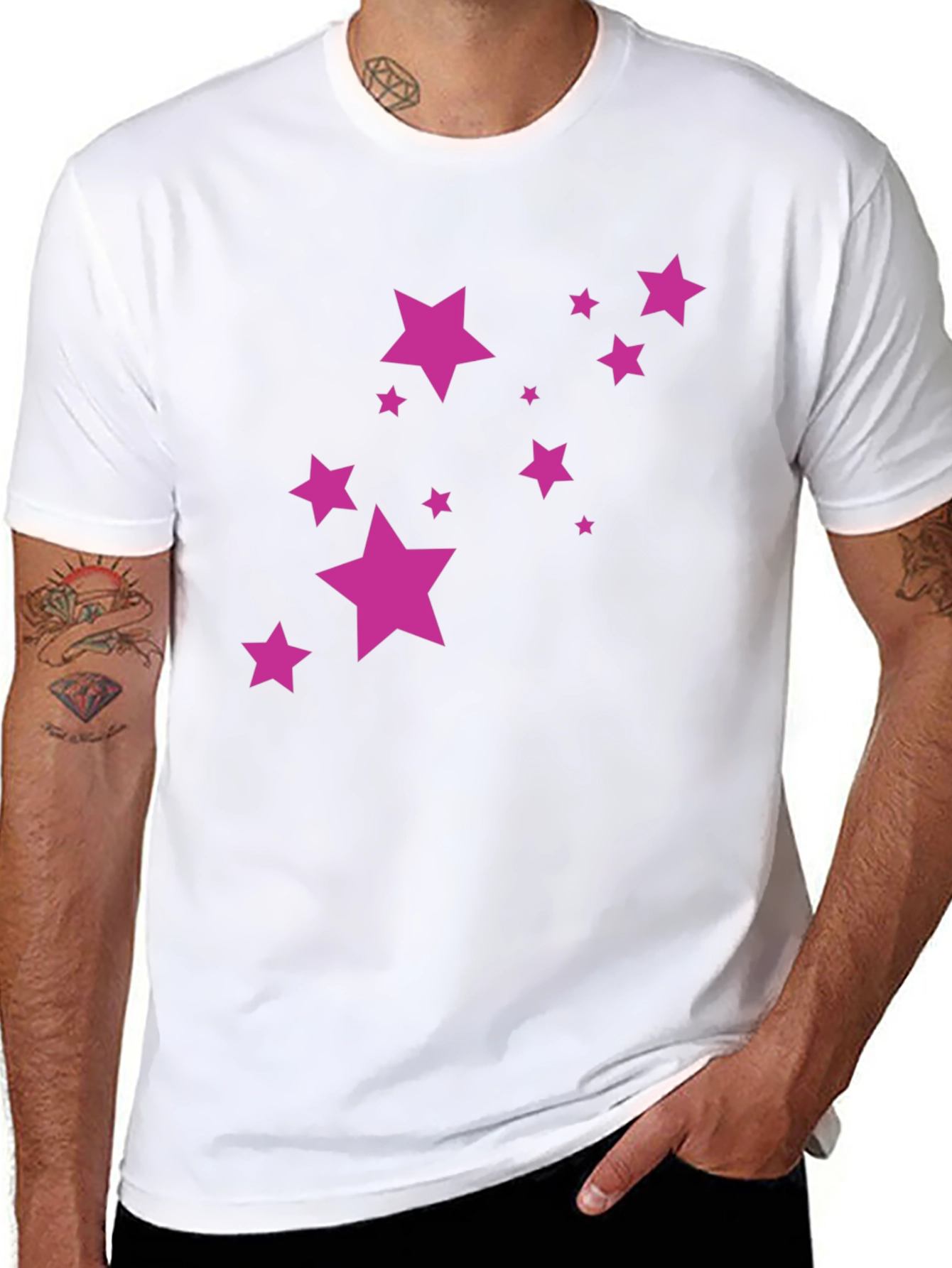 Stylish Black Tee with Star Graphic
