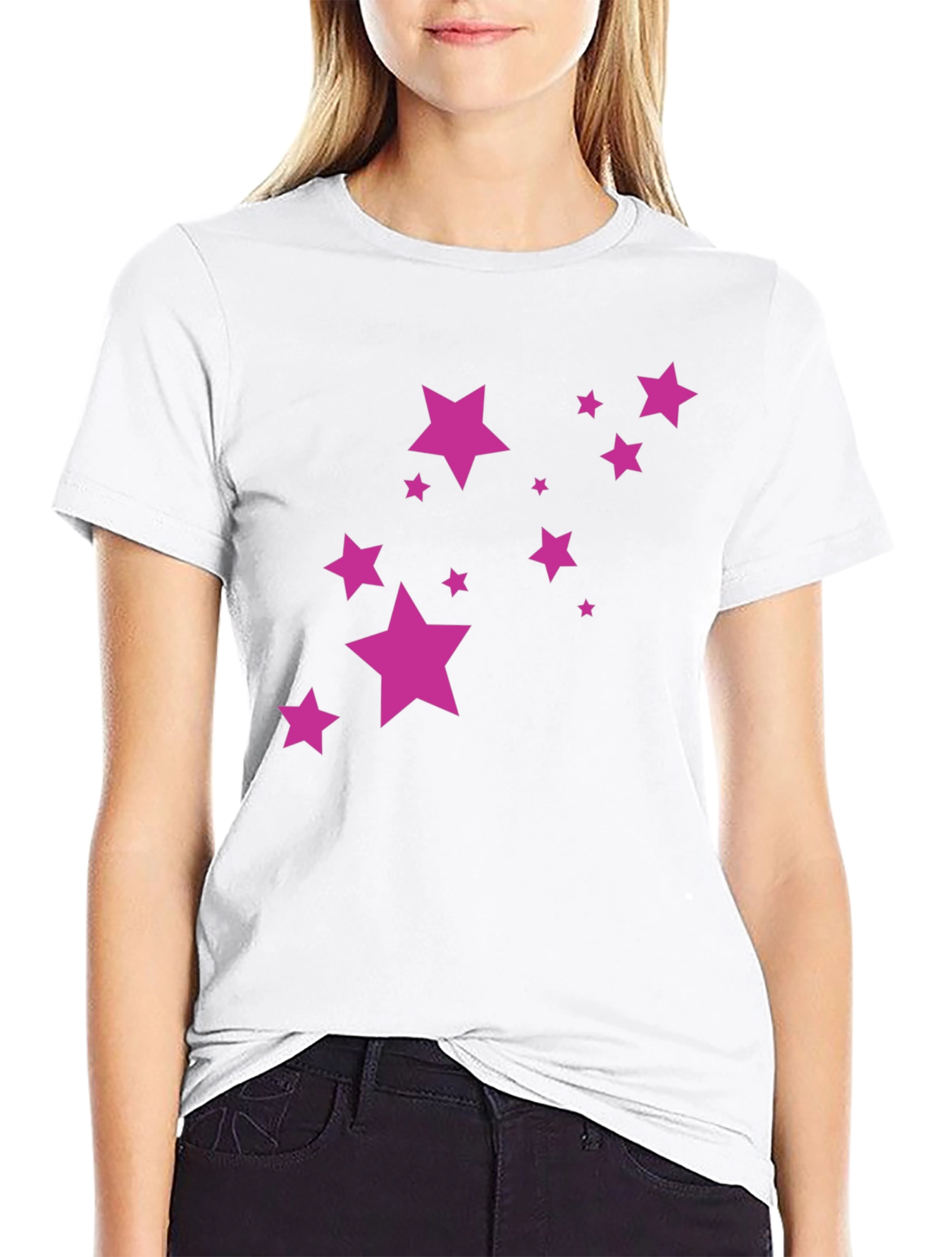 Stylish Black Tee with Star Graphic
