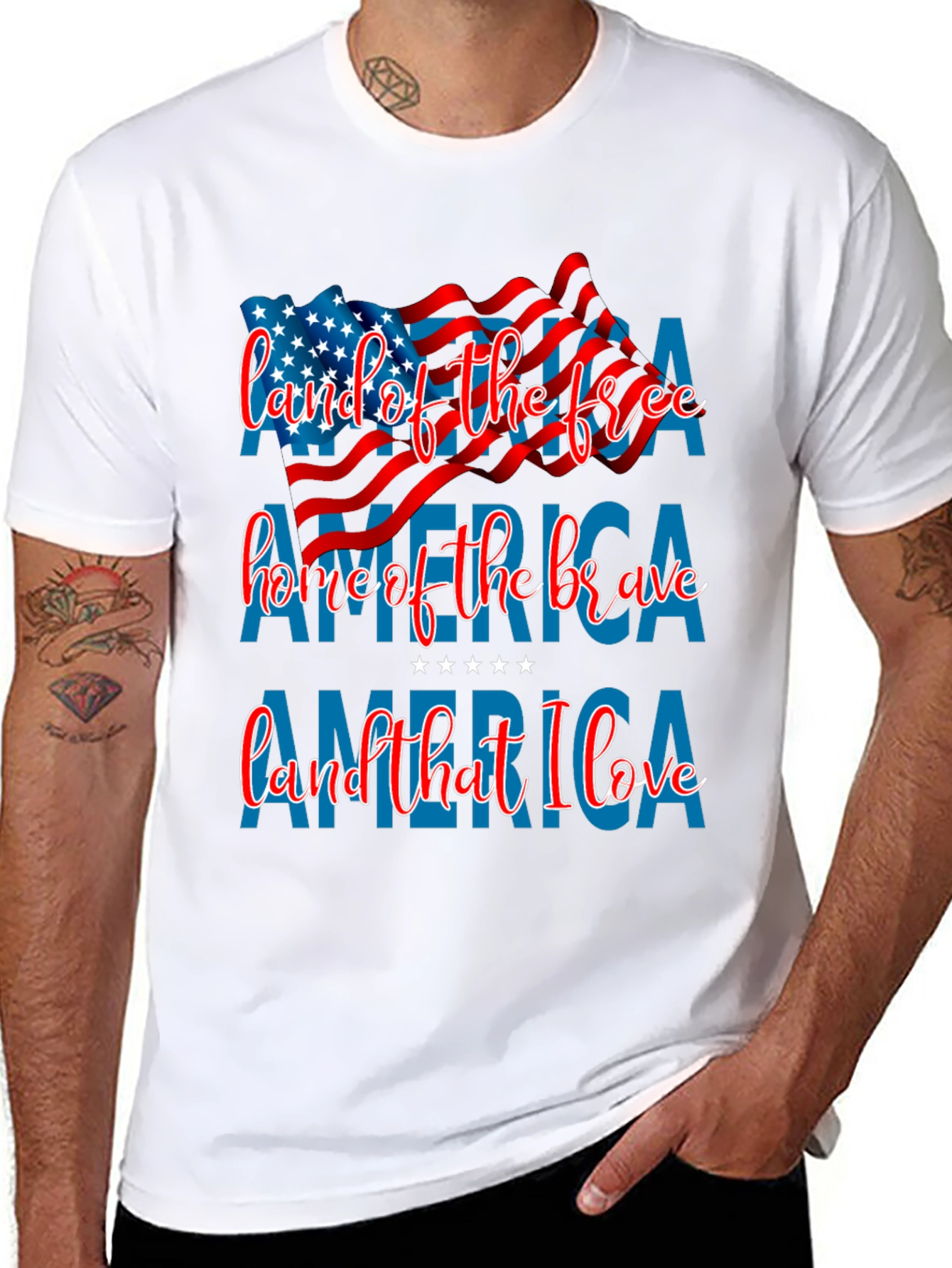 Patriotic America T-Shirt: Land of the Free