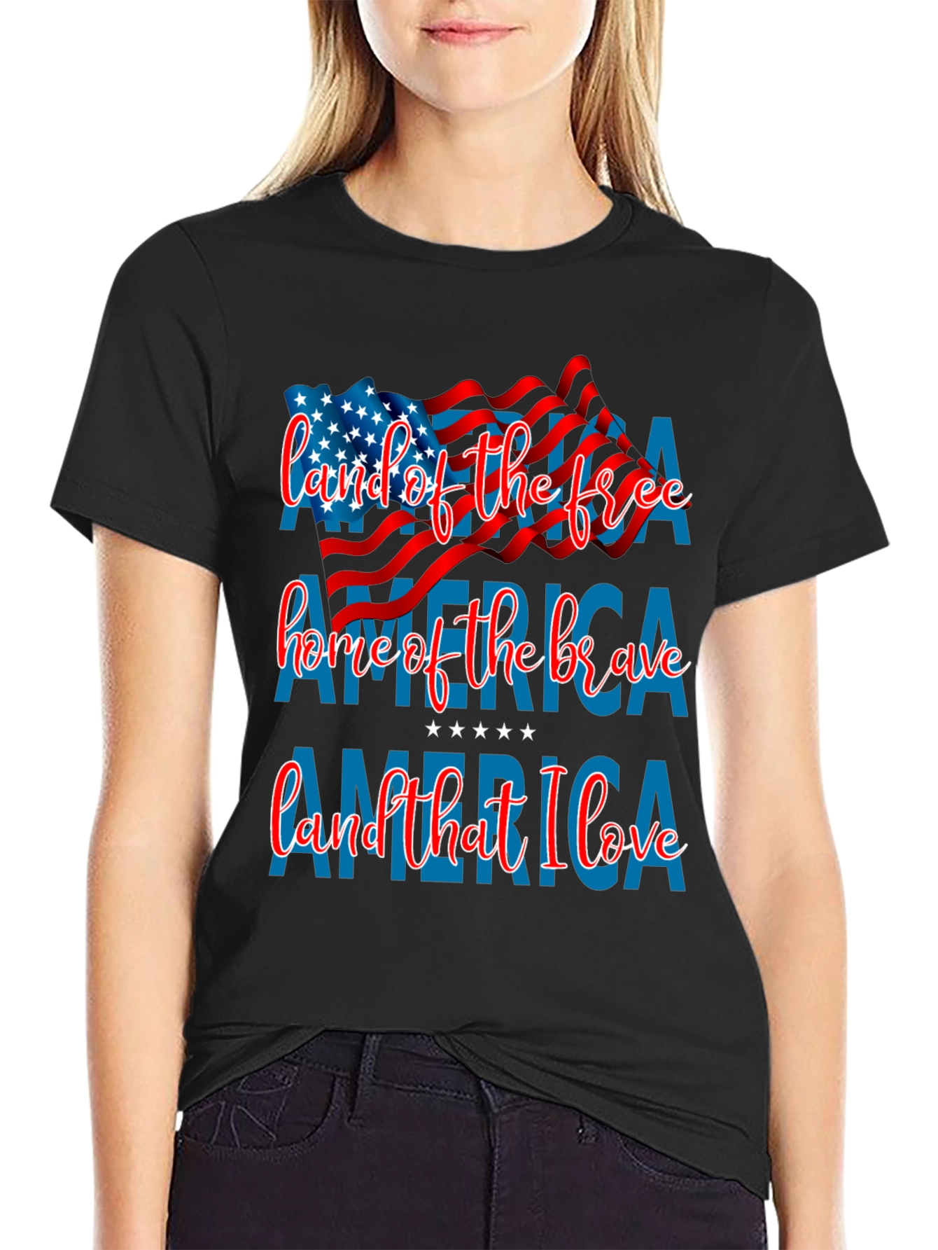 Patriotic America T-Shirt: Land of the Free