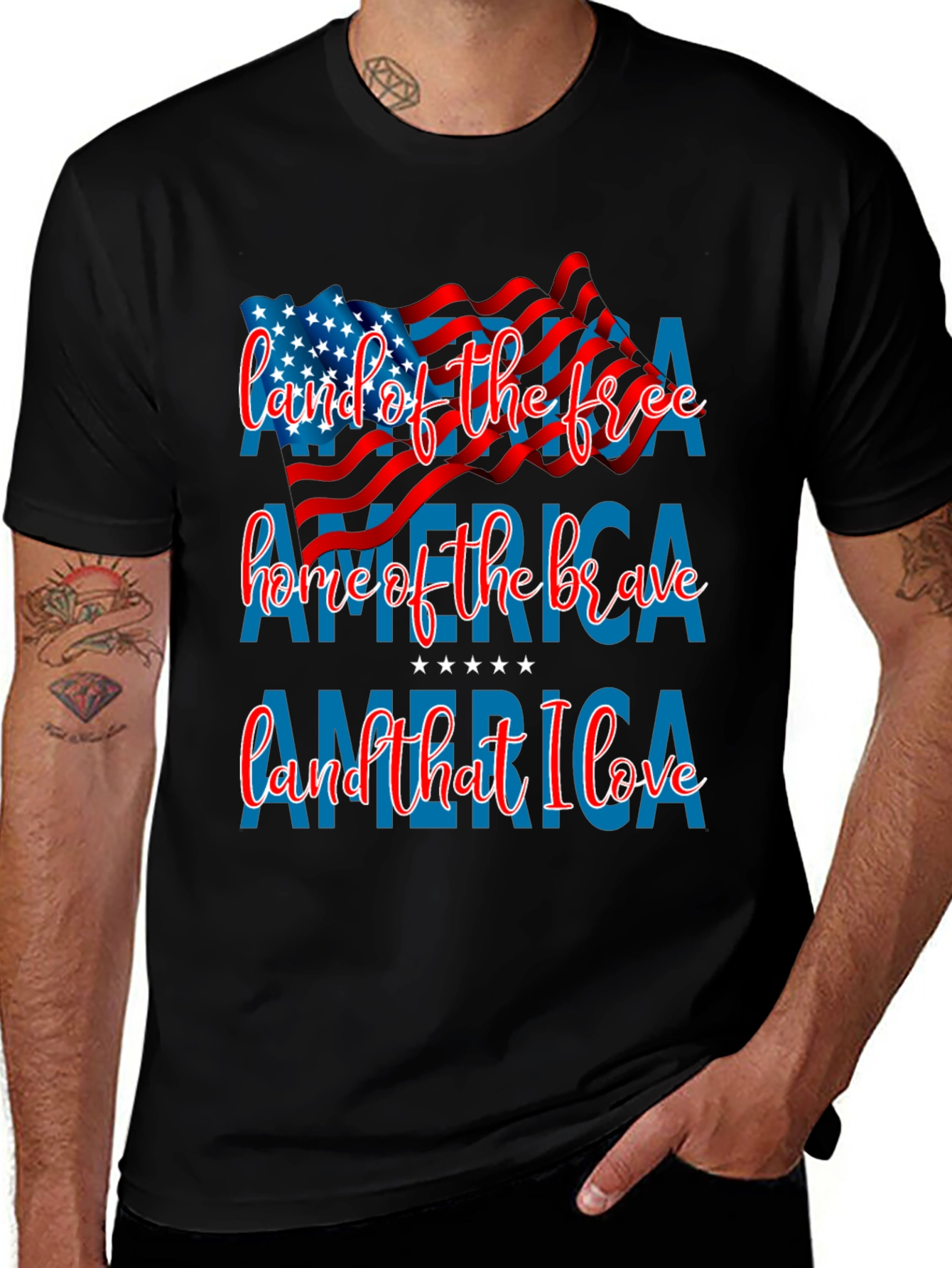 Patriotic America T-Shirt: Land of the Free