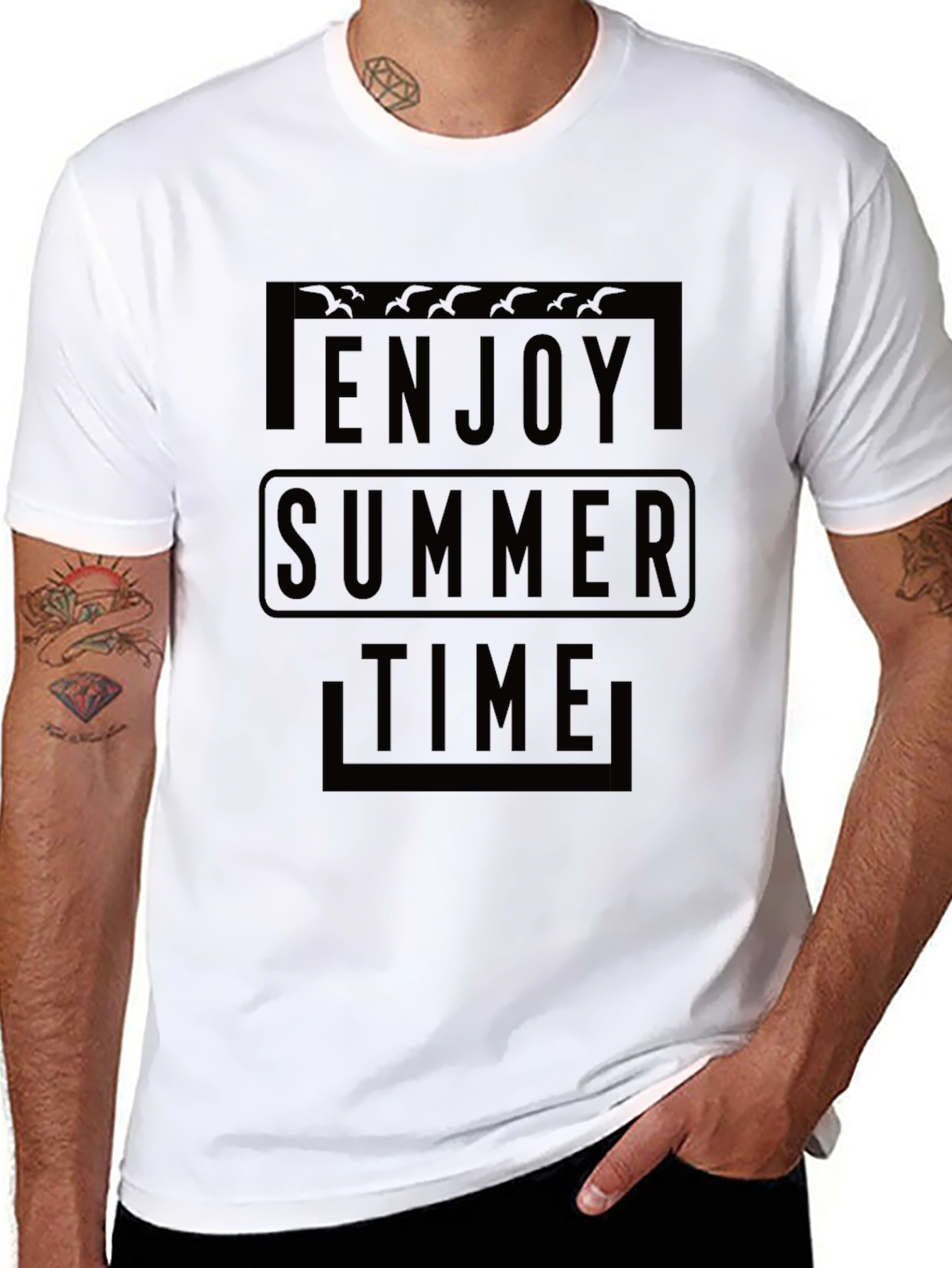 Enjoy Summer Time Black T-Shirt