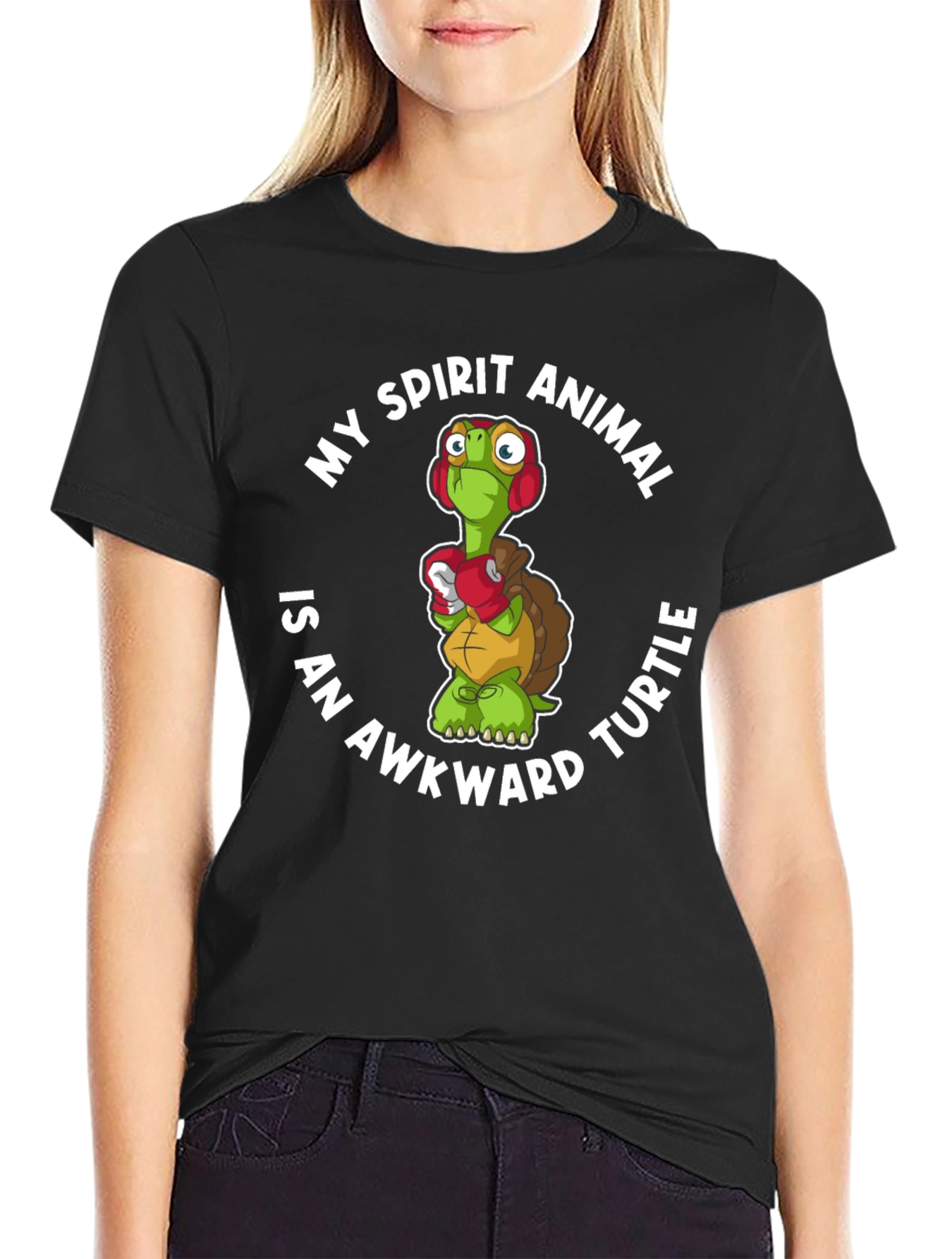 Awkward Turtle Spirit Animal Graphic T-Shirt