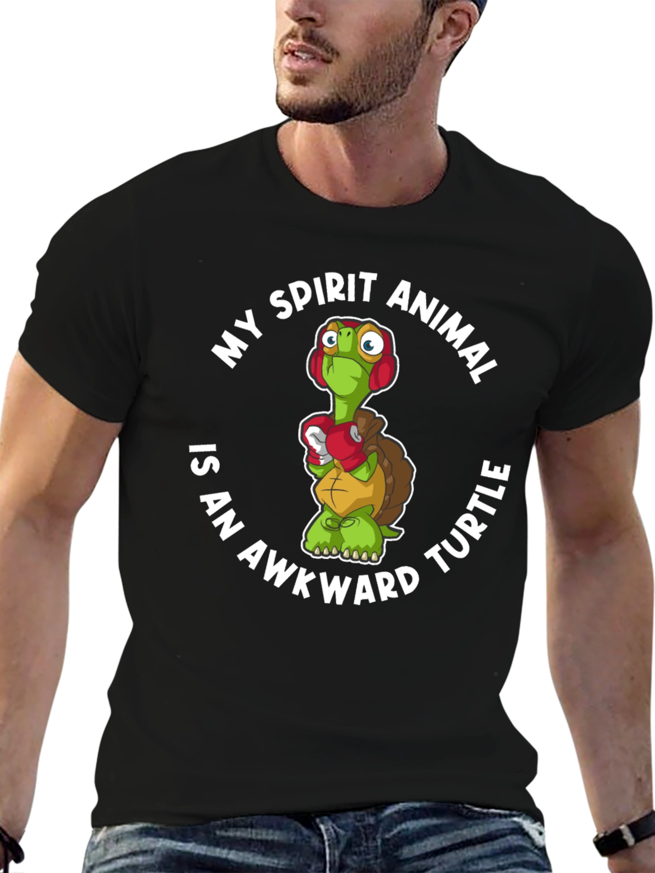 Awkward Turtle Spirit Animal Graphic T-Shirt