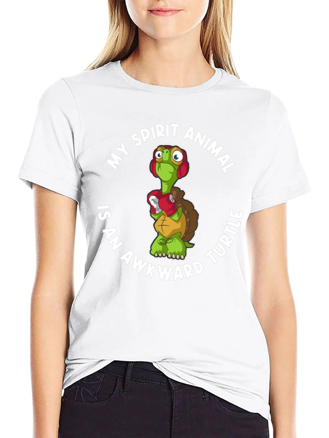 Awkward Turtle Spirit Animal Graphic T-Shirt