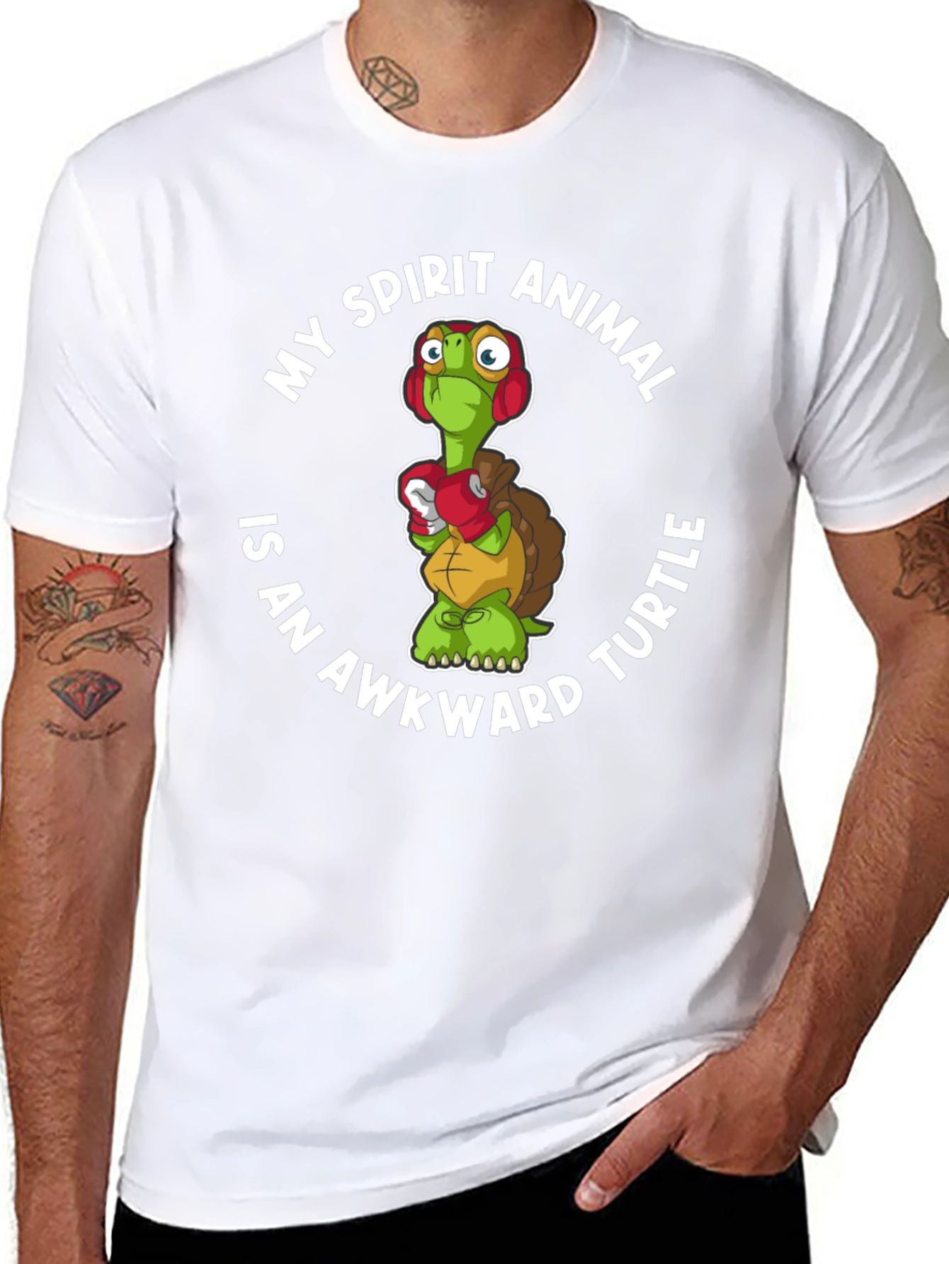 Awkward Turtle Spirit Animal Graphic T-Shirt