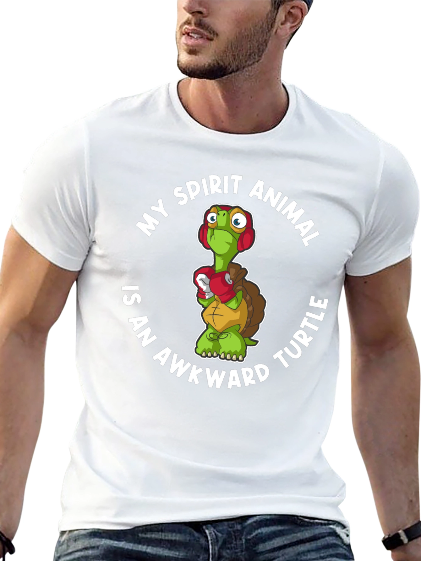 Awkward Turtle Spirit Animal Graphic T-Shirt