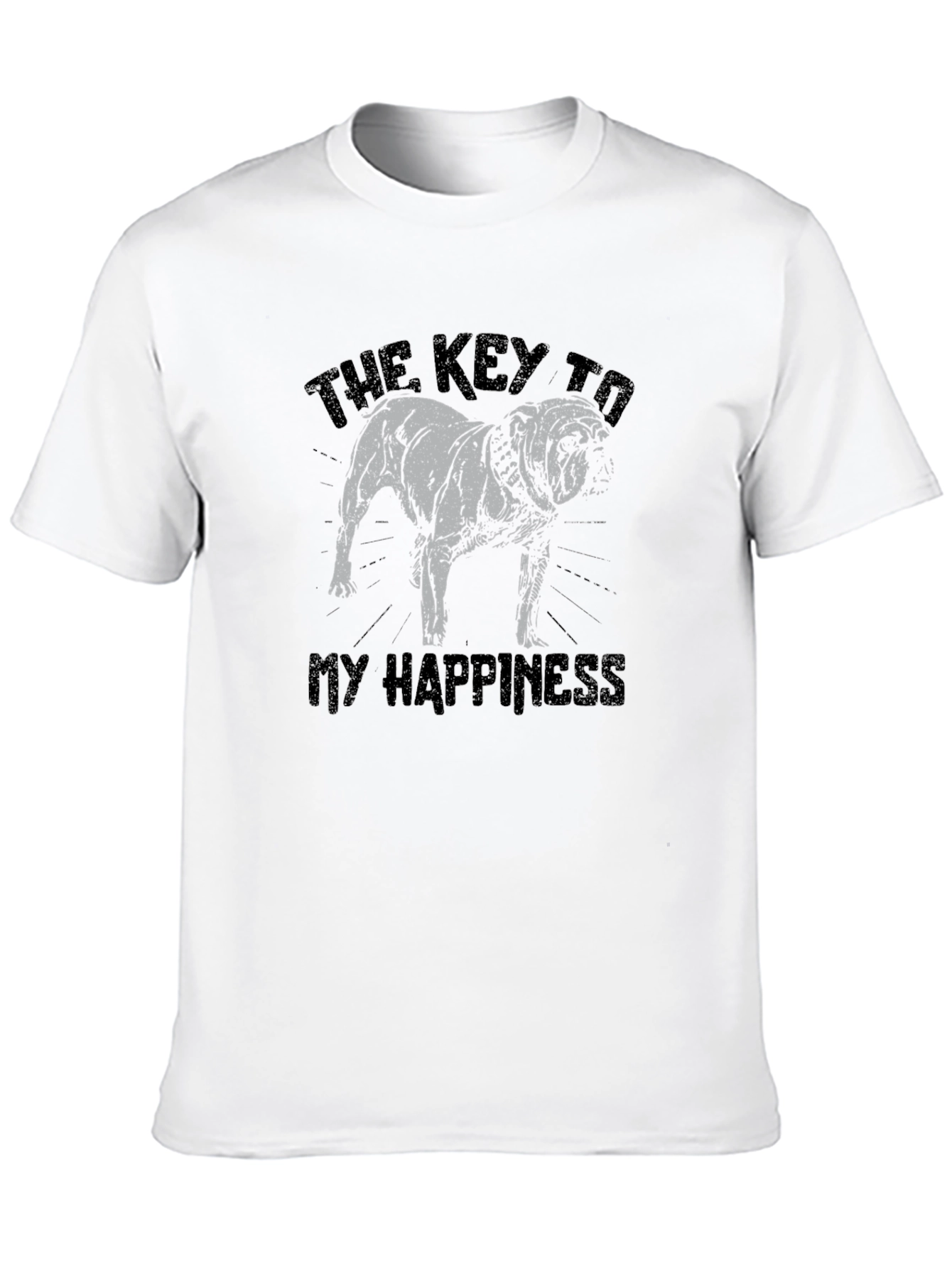 Bulldog Happiness Graphic T-Shirt - Black