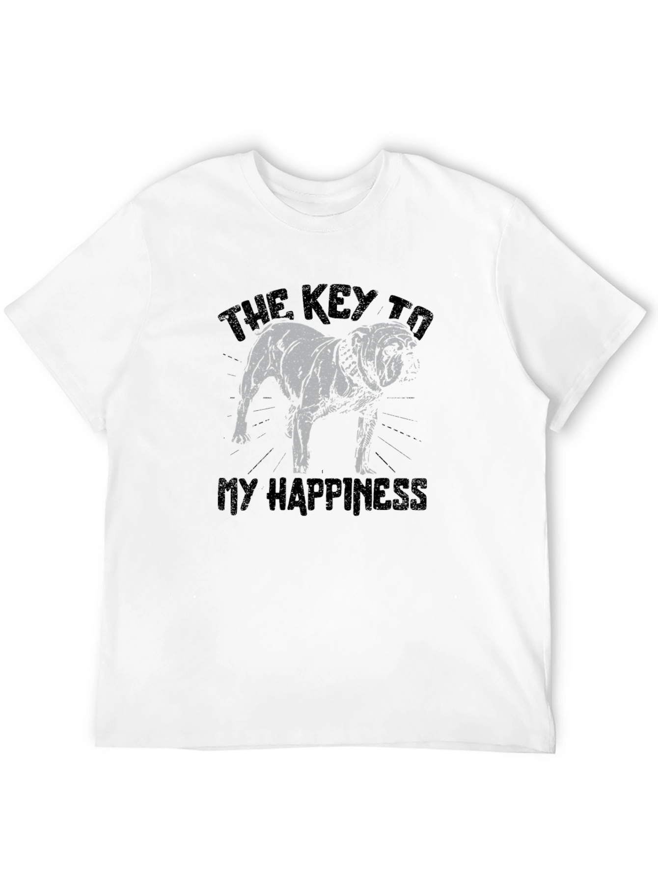 Bulldog Happiness Graphic T-Shirt - Black