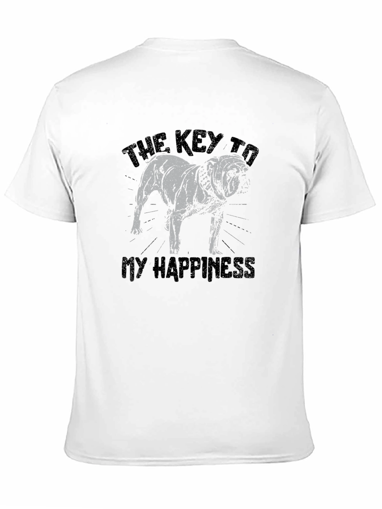 Bulldog Happiness Graphic T-Shirt - Black
