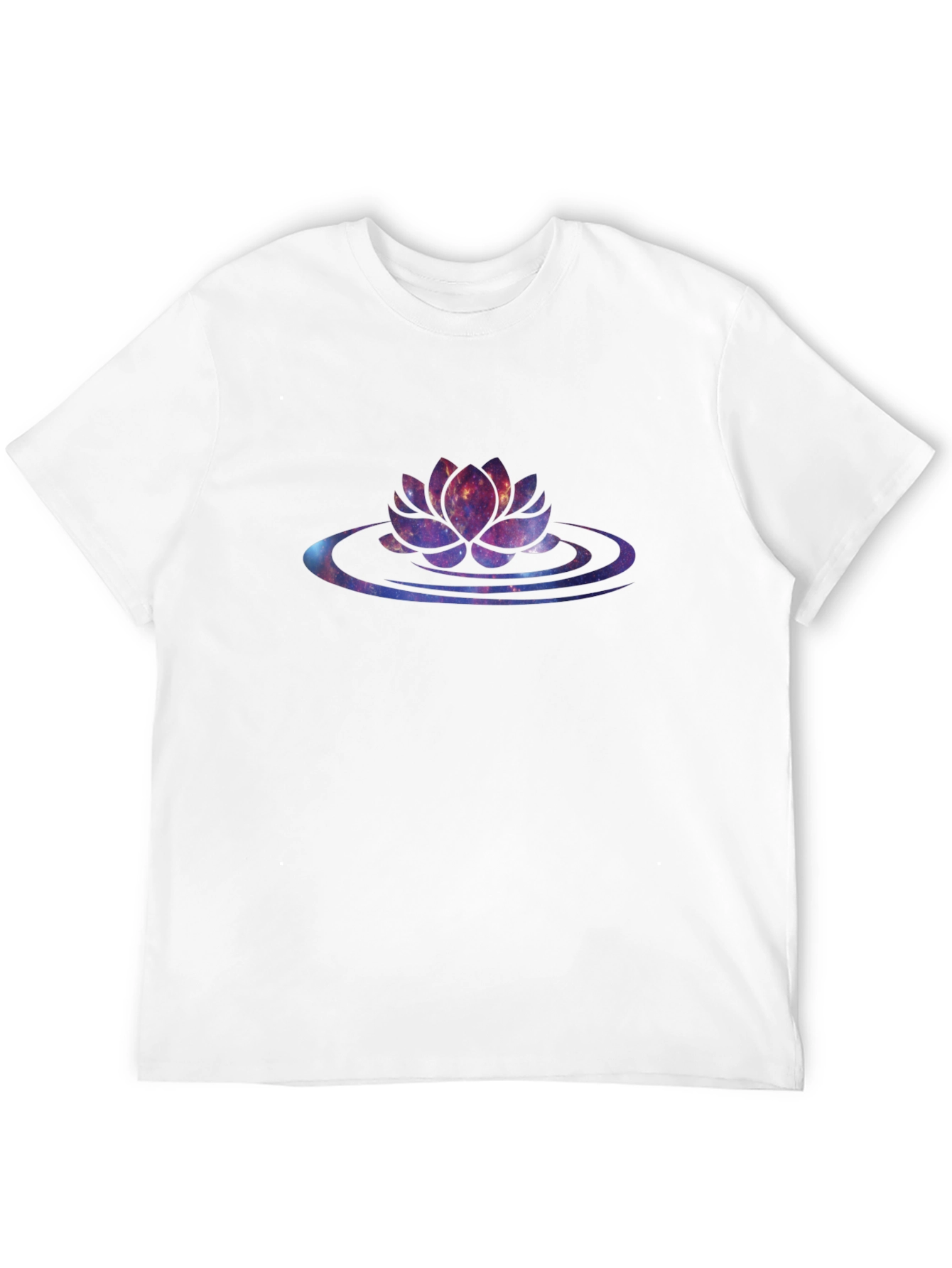 Galaxy Lotus Flower Black T-Shirt